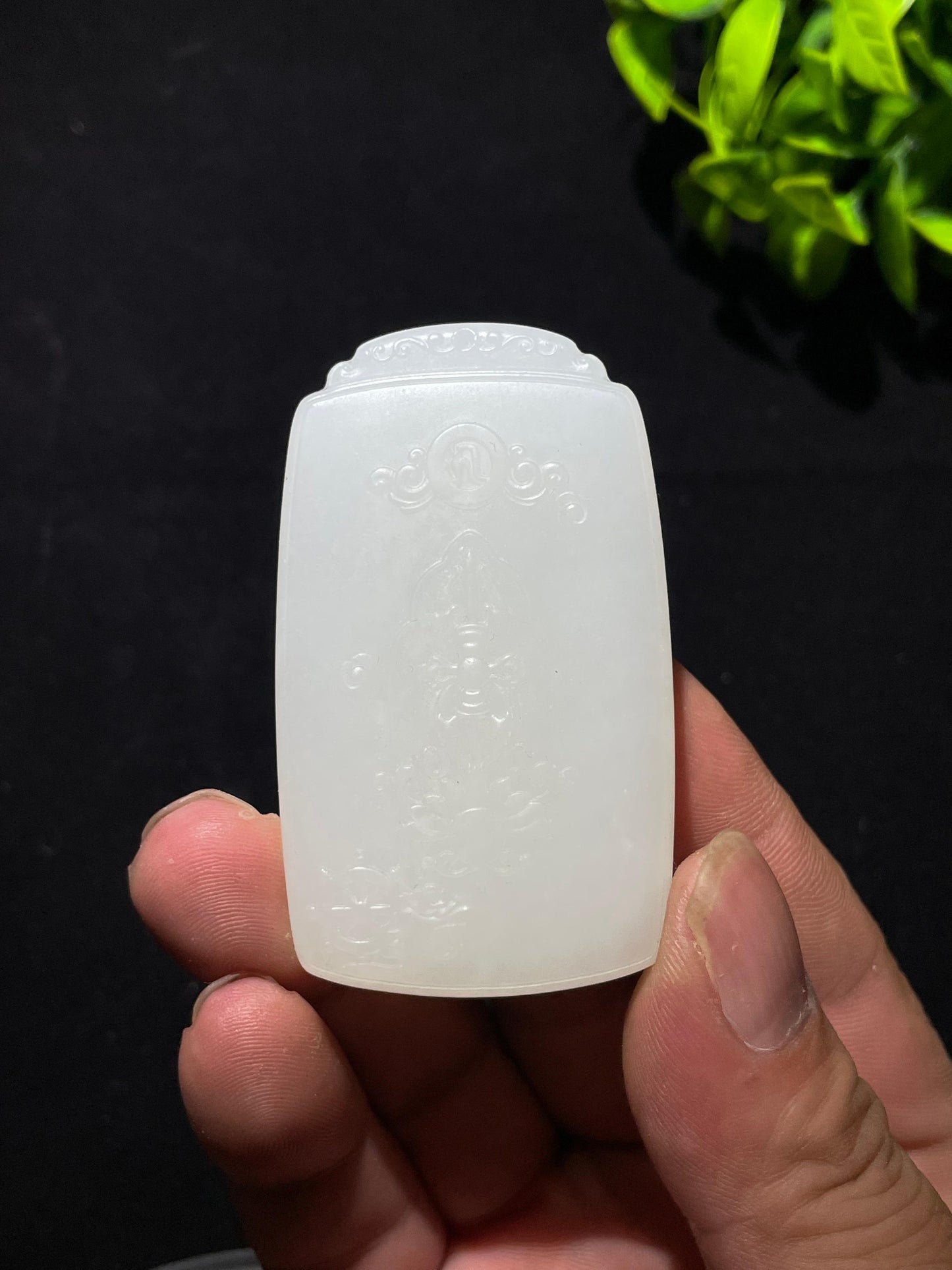 和田羊脂白玉观音(63.0g)