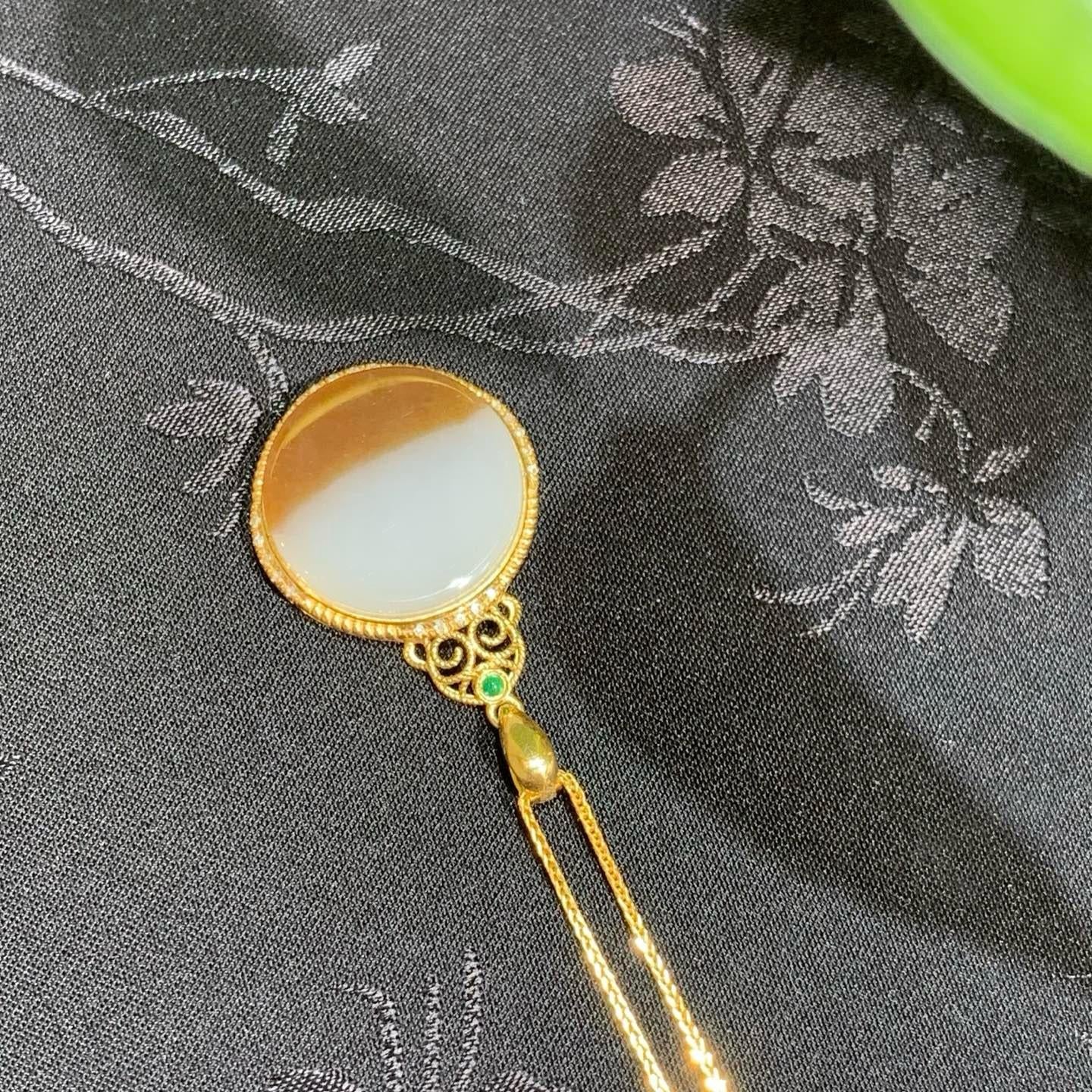 18k金糖羊脂白玉平安吊坠(3.6g)
