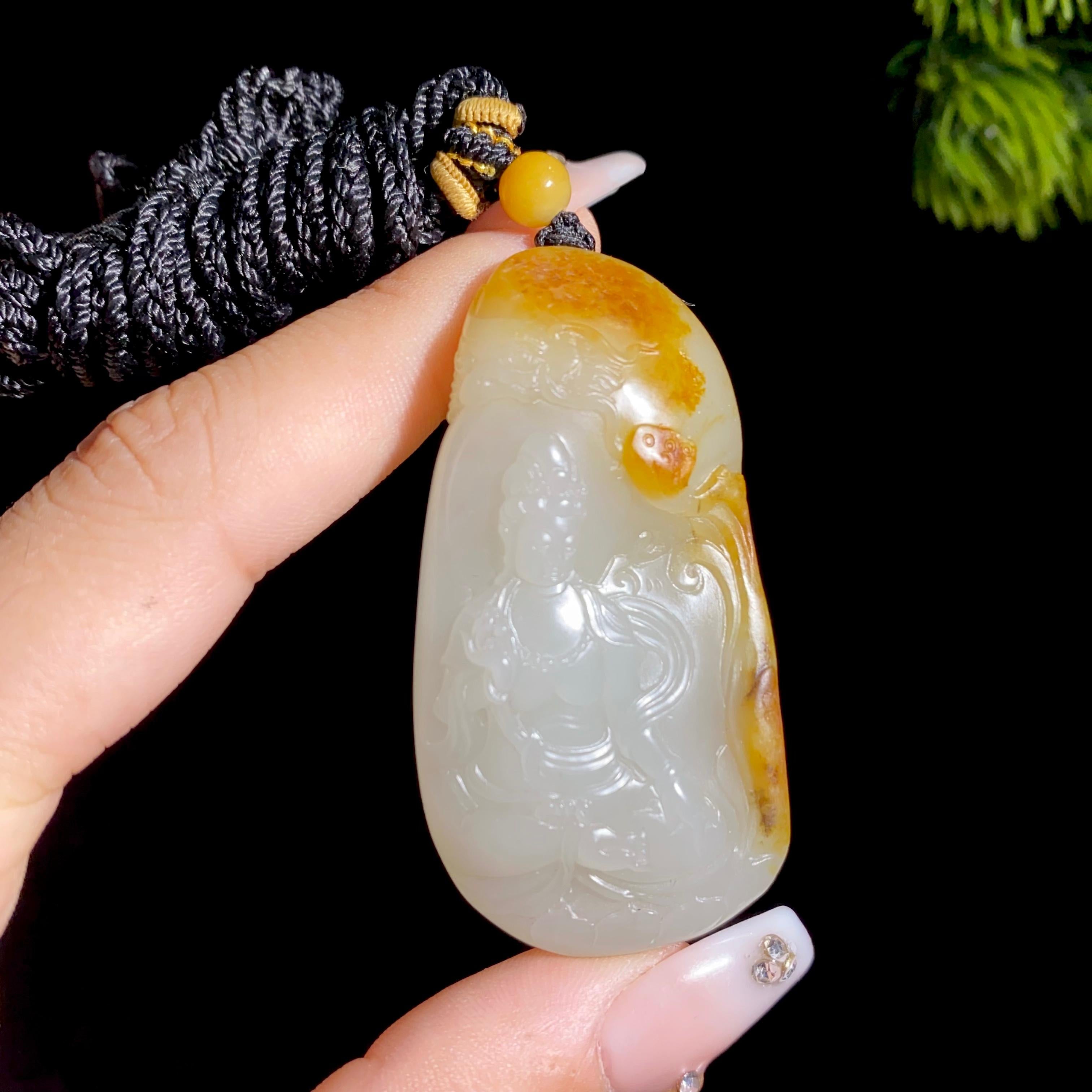 和田玉籽料观音(45.8g)