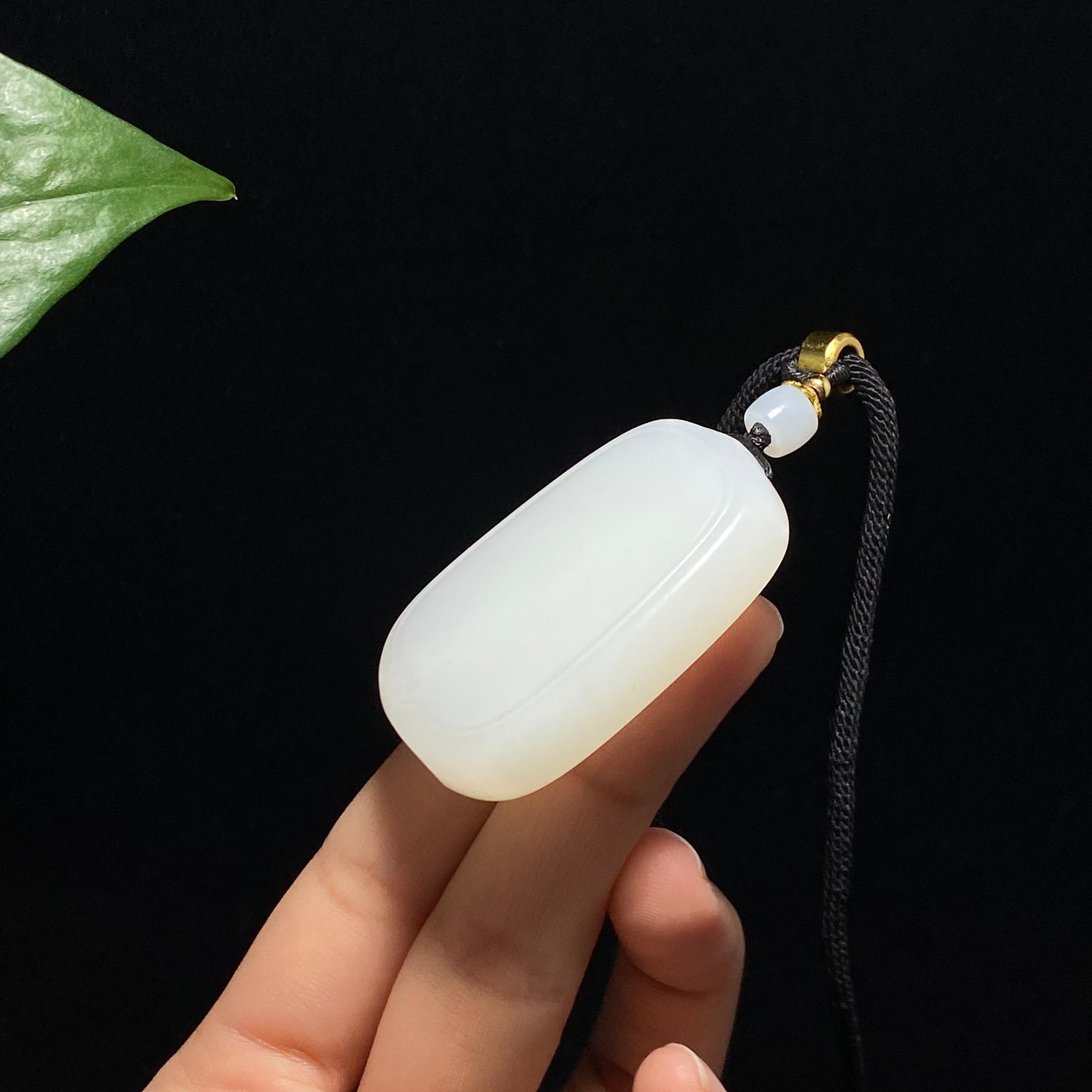 和田玉羊脂白平安无事牌(44.4g)