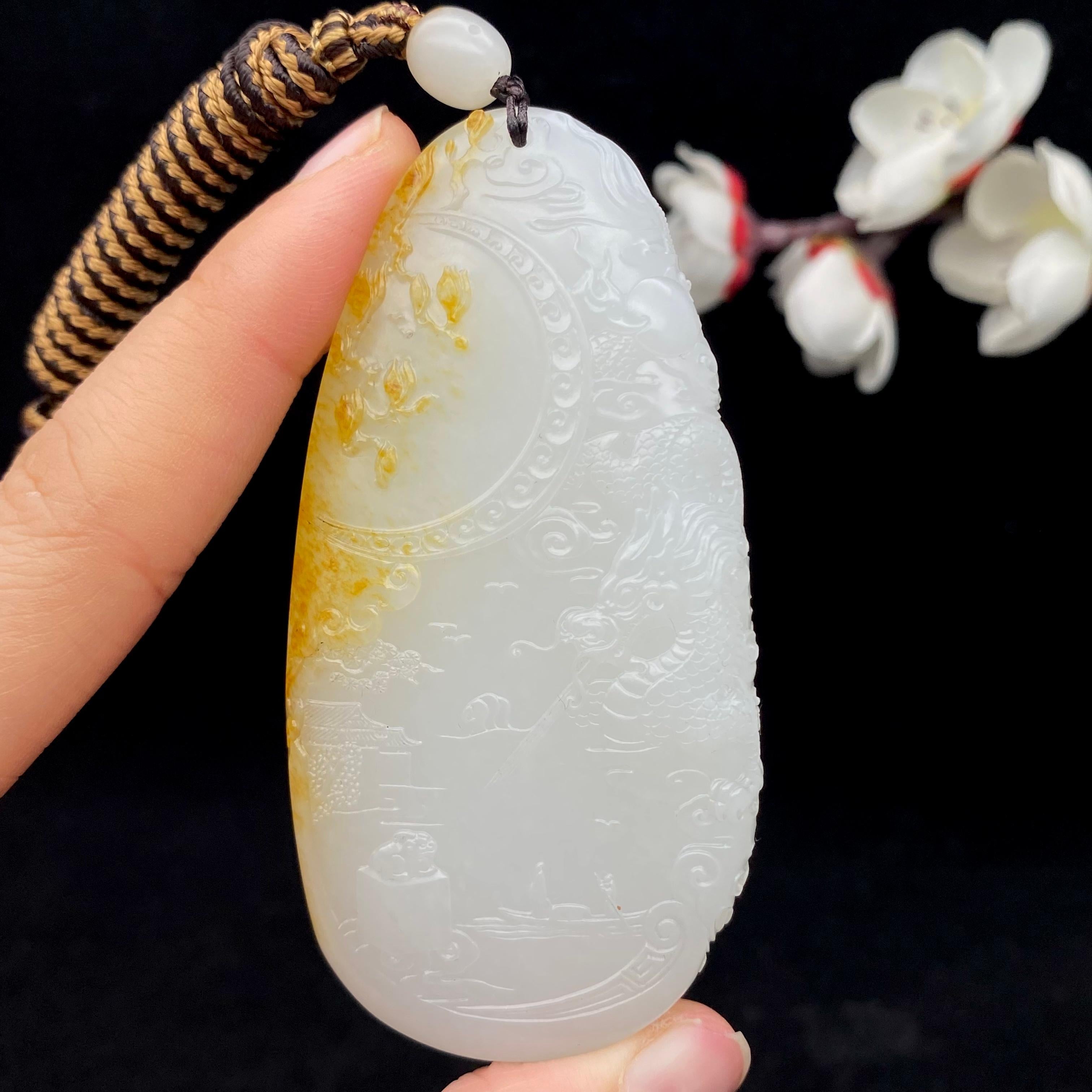 和田玉白玉籽料【龙牌】（82.5g） – 厚德载玉