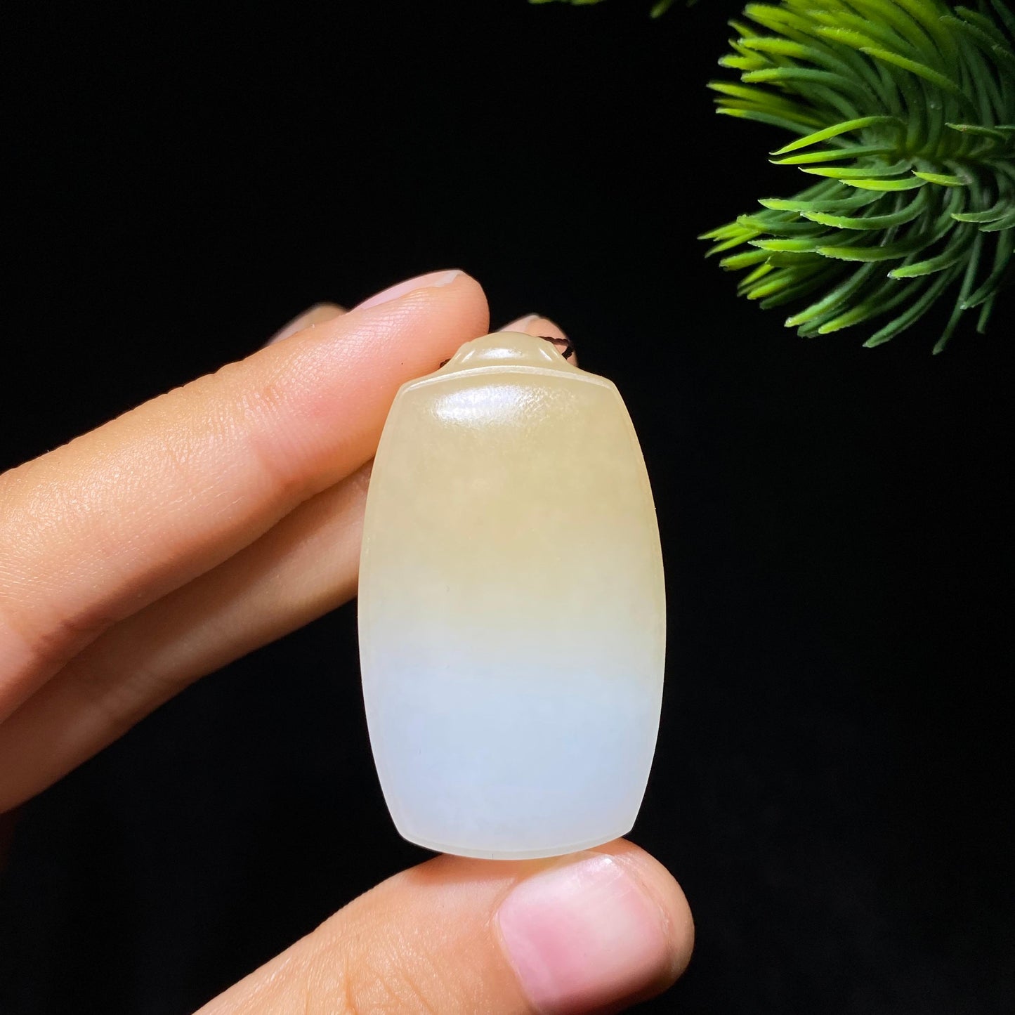 和田玉糖白无事牌(25.9g)