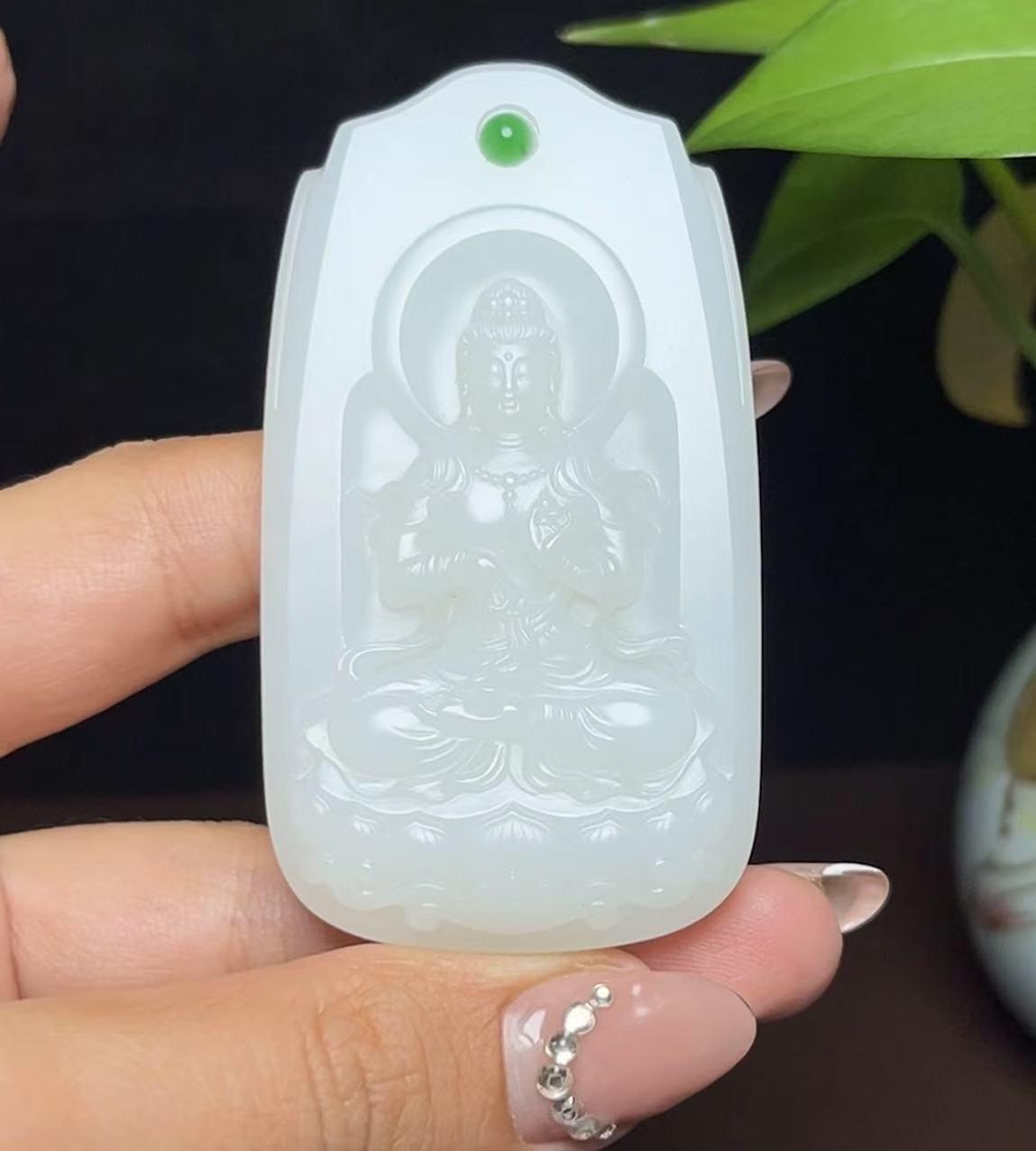 高品质和田羊脂玉观音(63.2g)