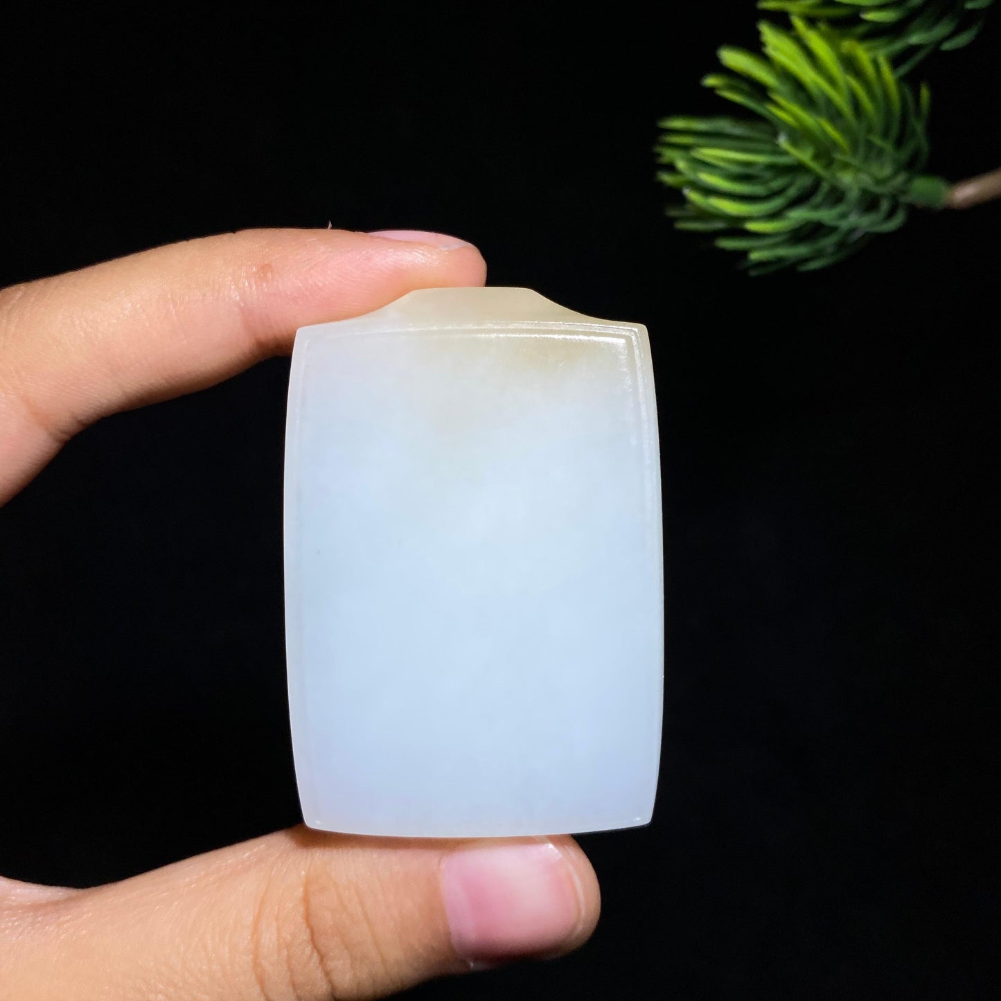 和田玉糖白玉无事牌(40.1g)