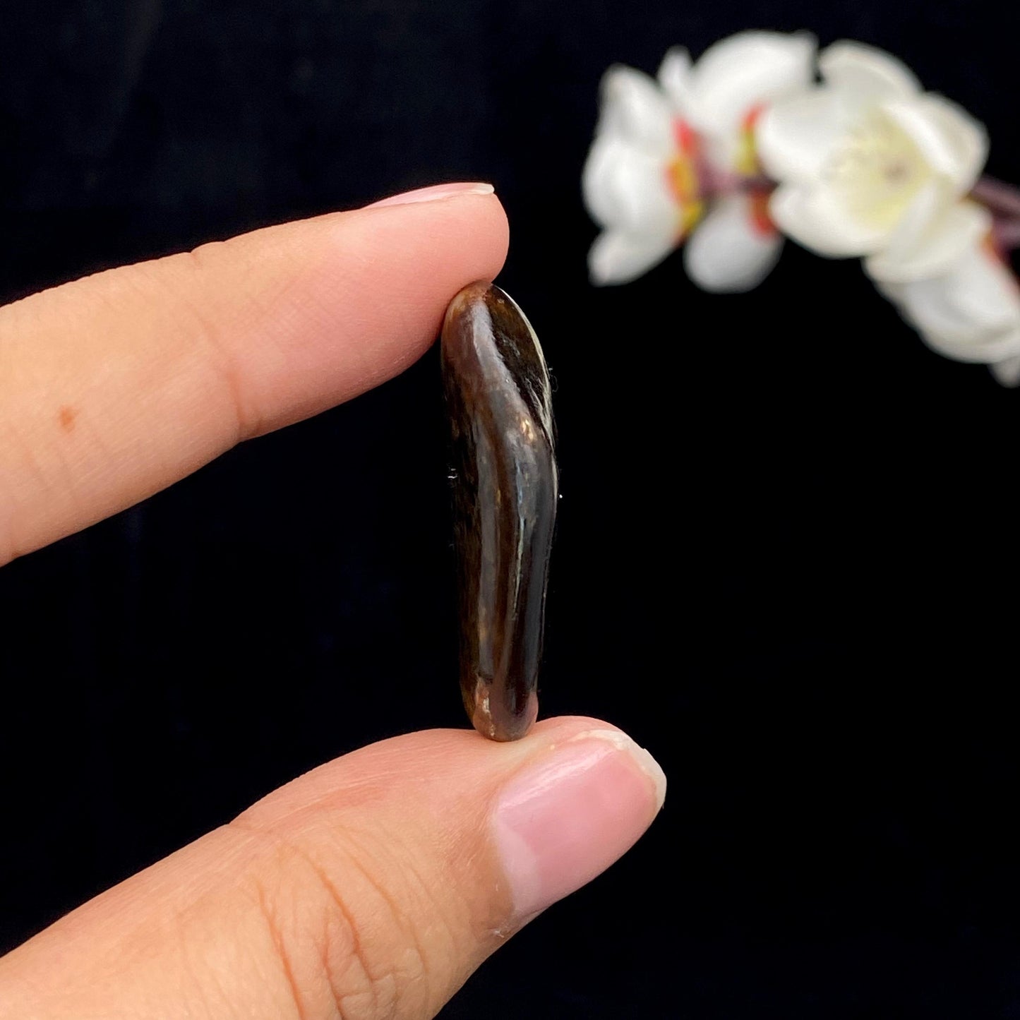 和田玉黑黄皮青花底籽料吊坠籽(11.9g)