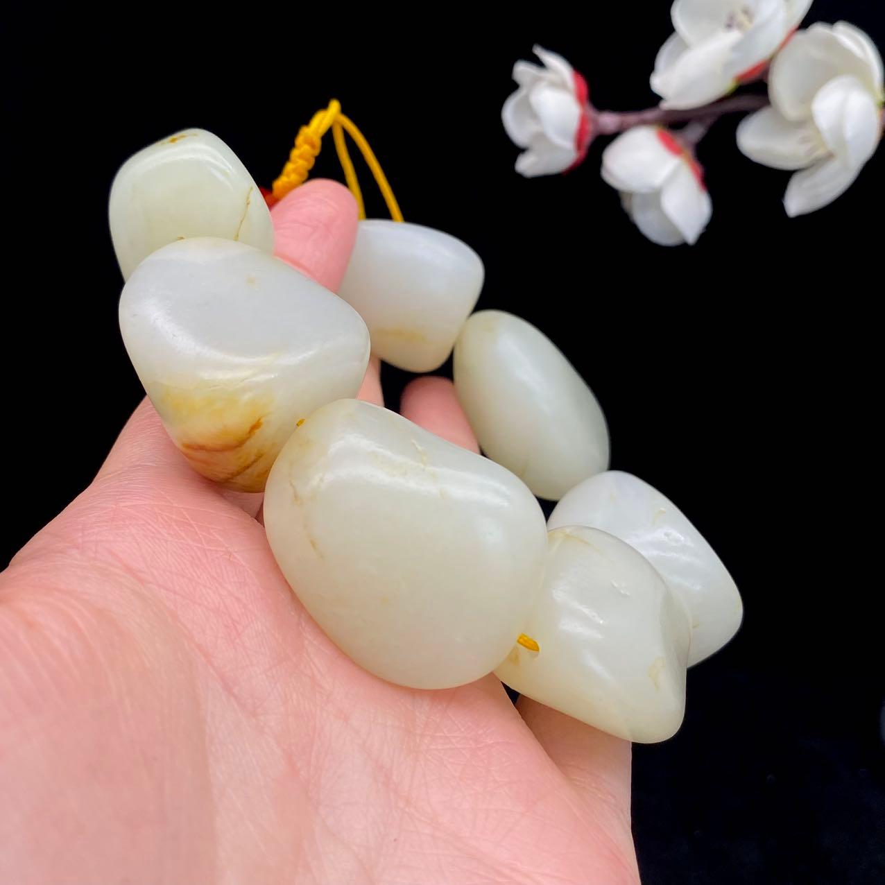 和田玉洒金皮【精品手串】(169.1g)