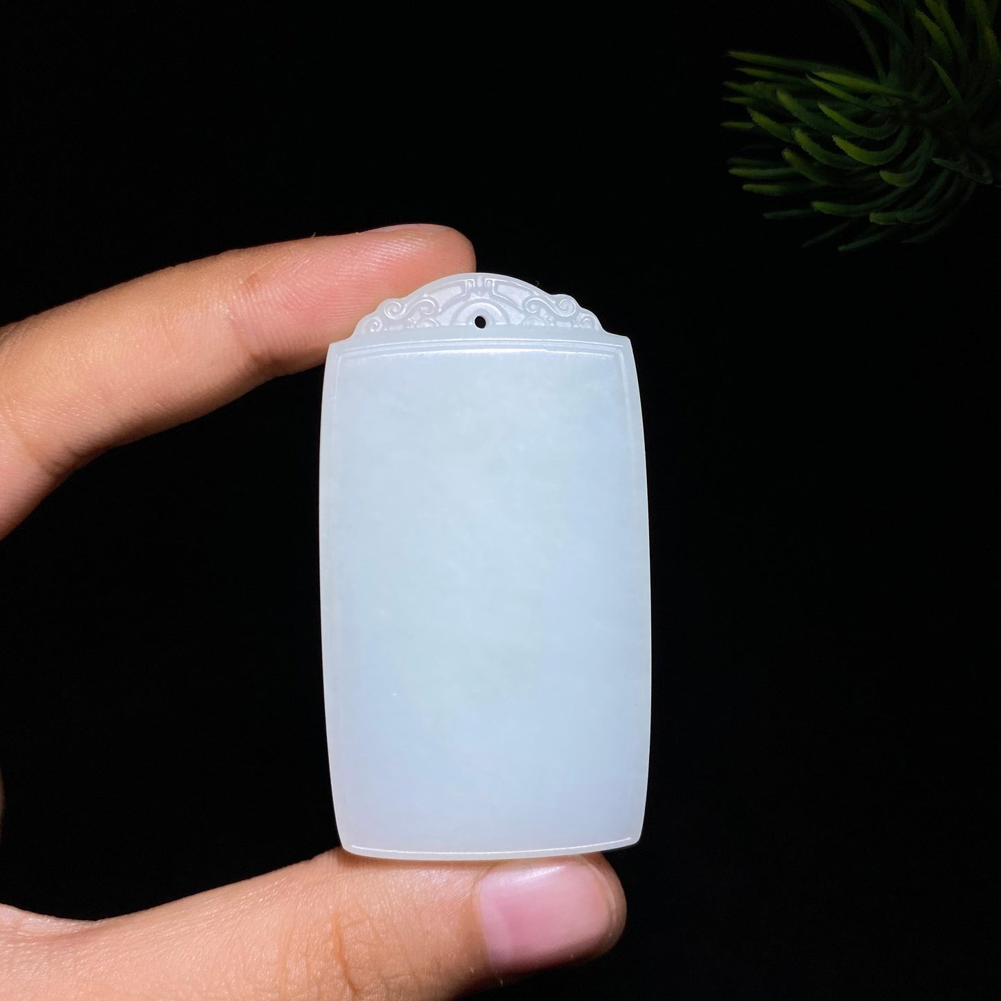 和田玉白玉平安无事牌(35.8g)