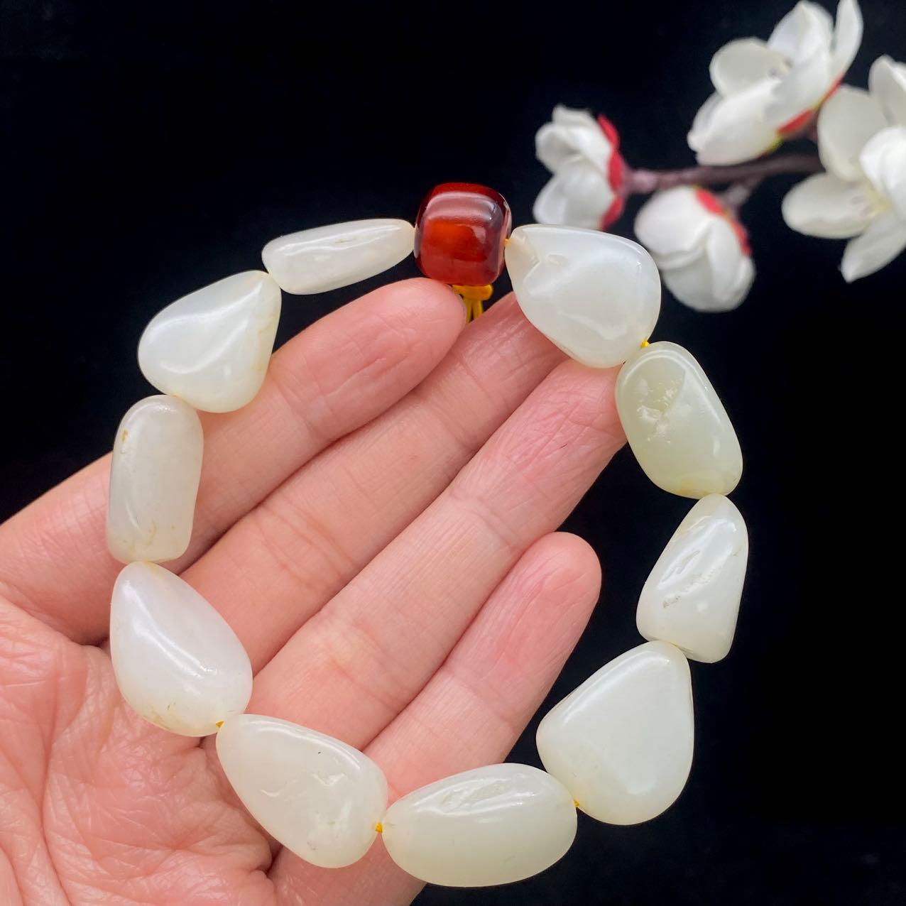 和田玉黄皮【精品手串】(48.3g)