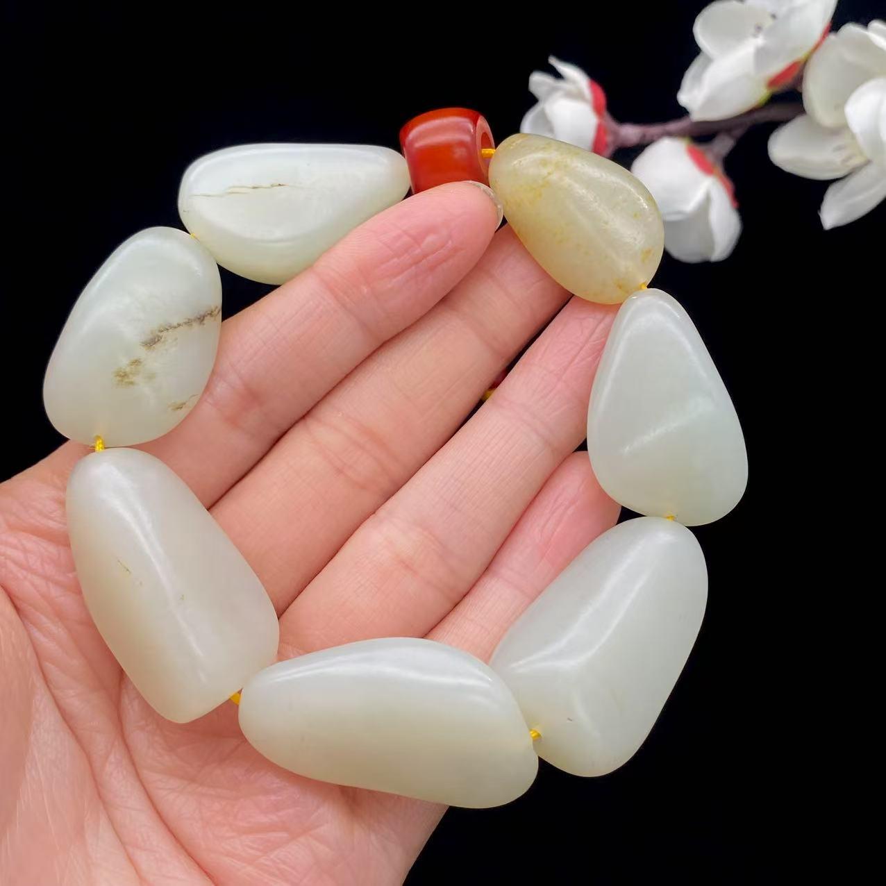 和田玉洒金皮【精品手串】(77.7g)