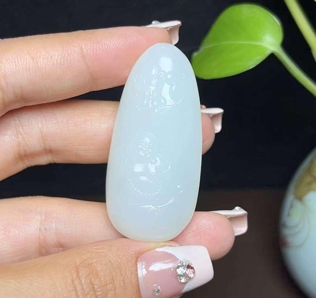 和田羊脂玉【人财两旺】,(22.8g)