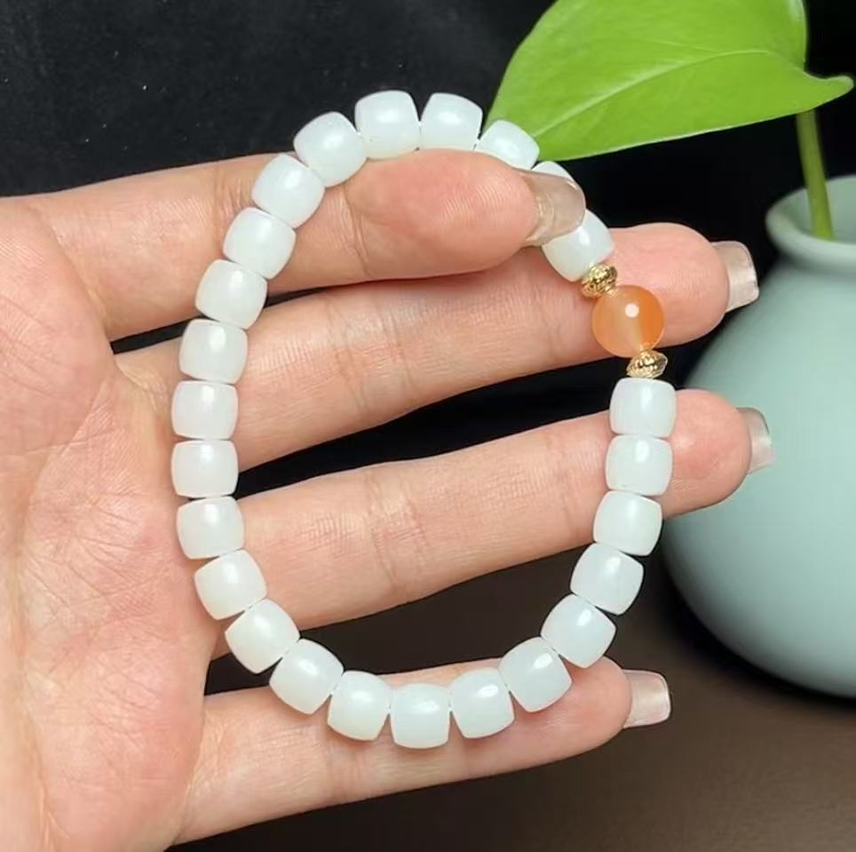 和田羊脂玉老型珠手串