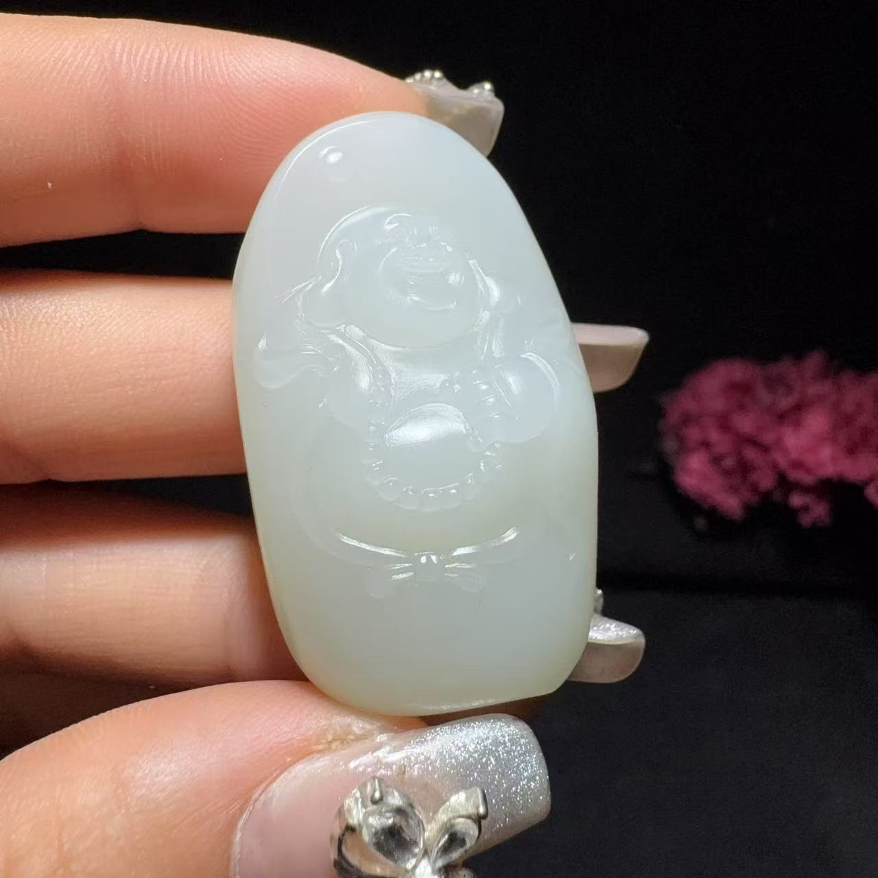 和田玉籽料挂件佛