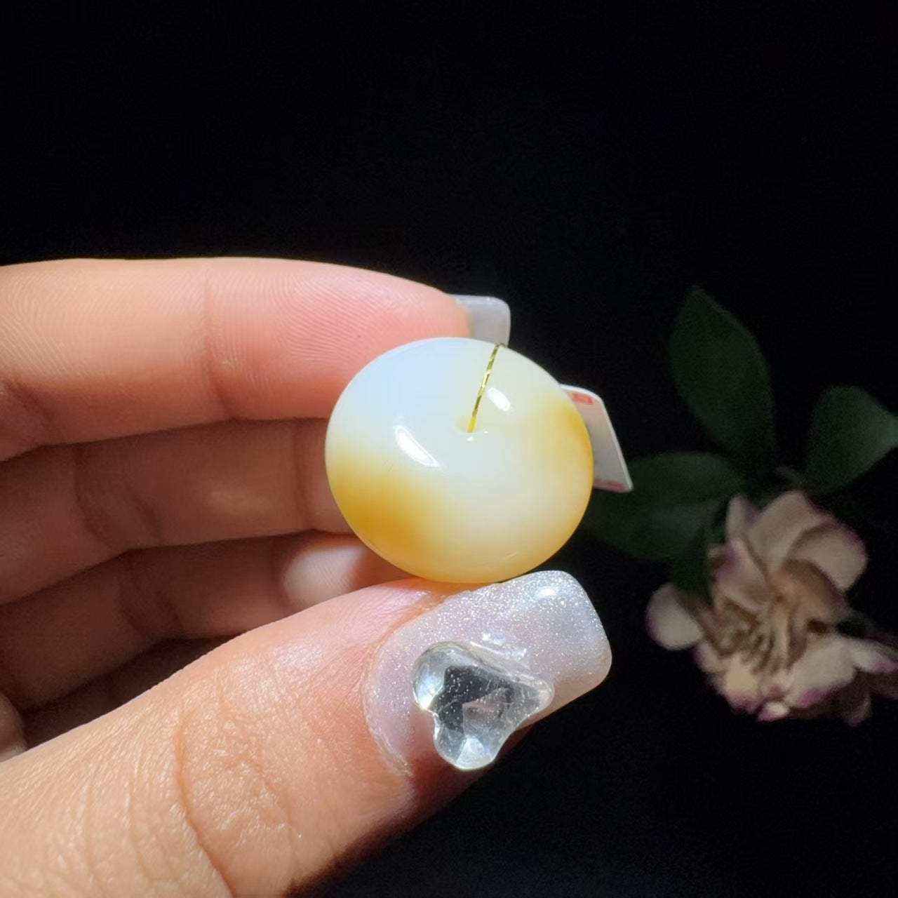 和田玉糖白平安扣