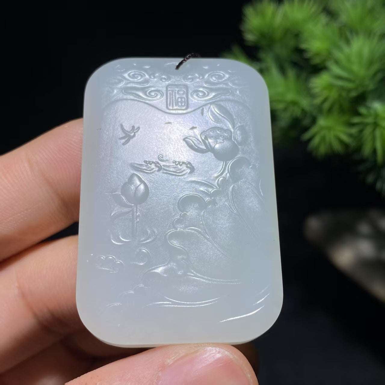 和田玉羊脂白玉凤牌