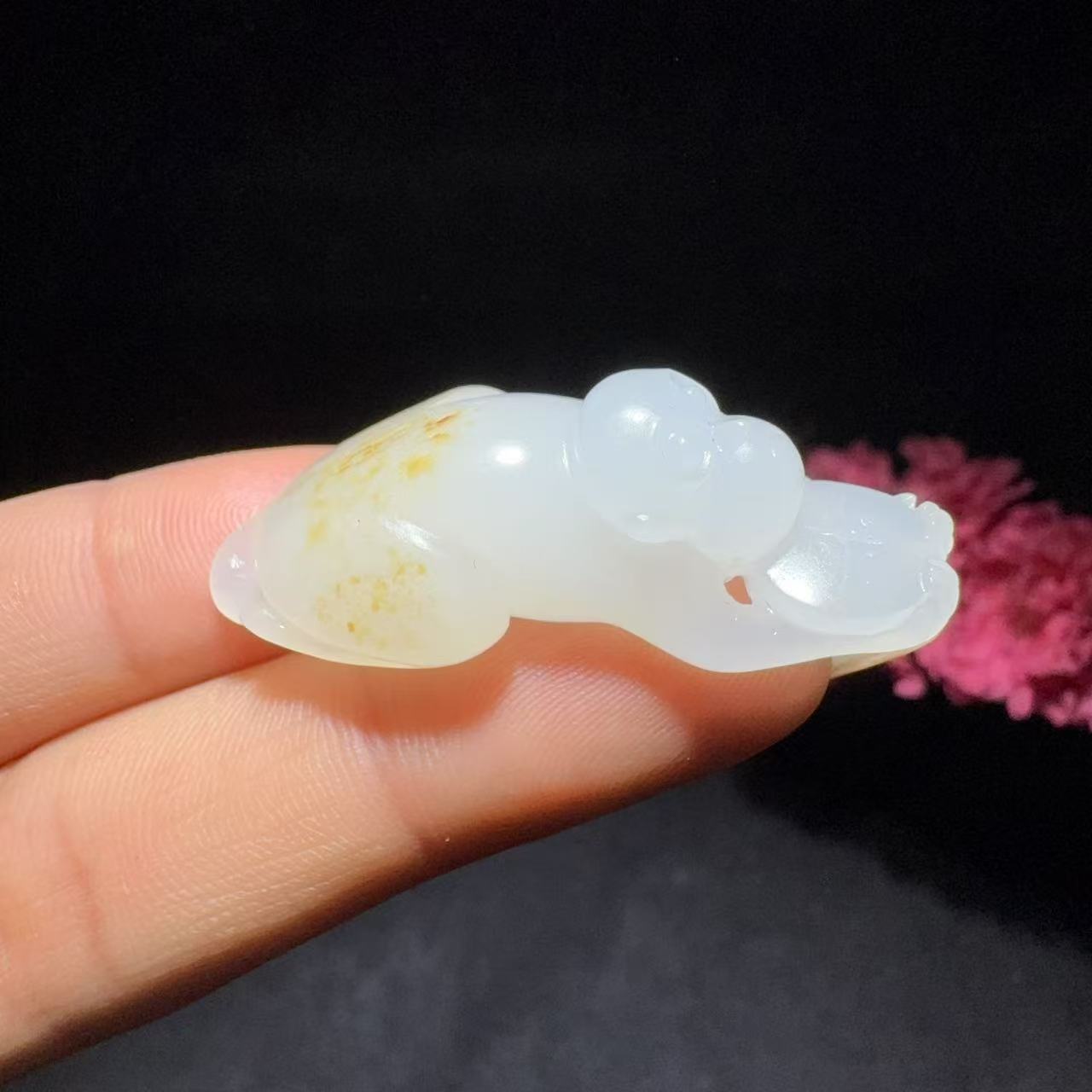 和田玉籽料挂件猴子