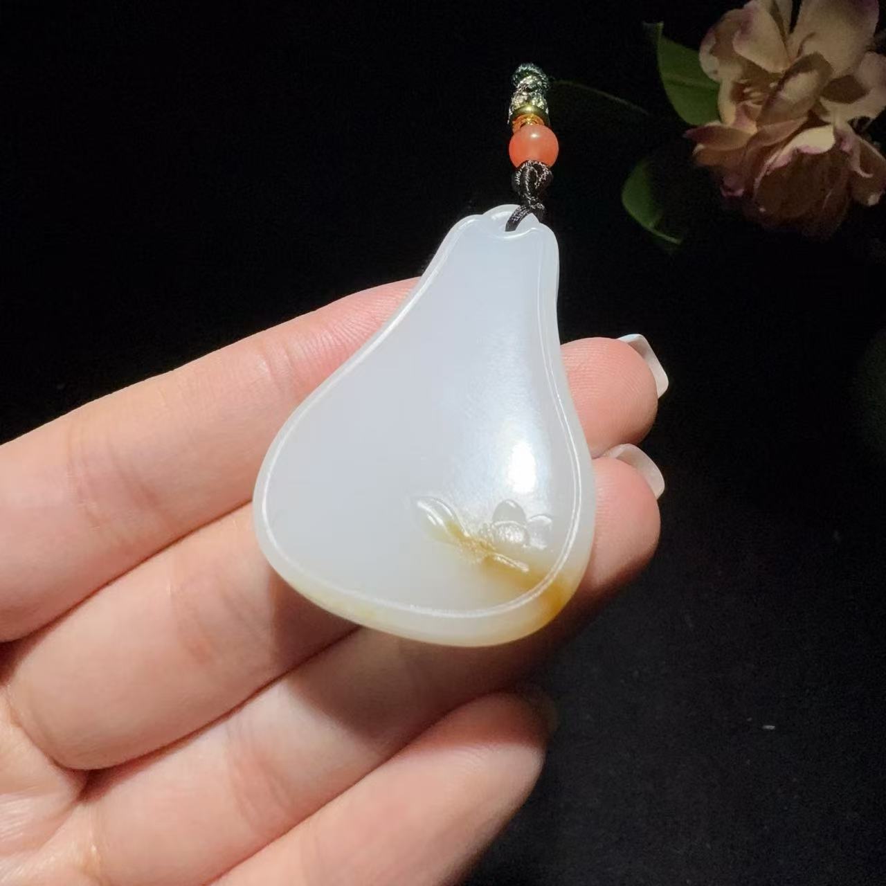 和田玉白玉平安无事牌