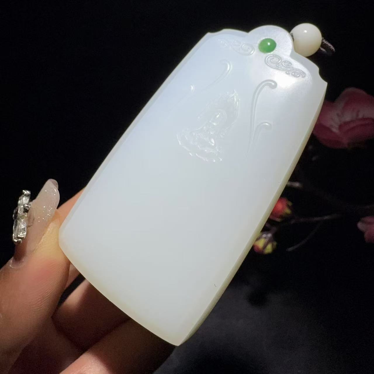 和田玉白玉平安牌
