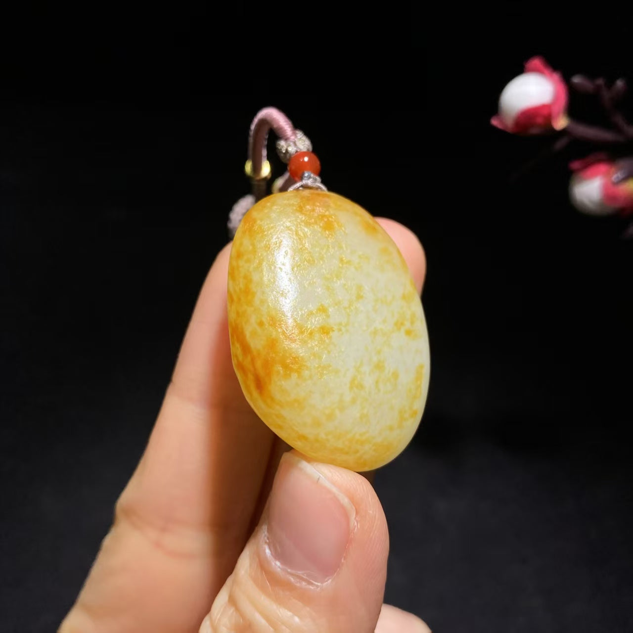 和田籽料洒红皮佛公