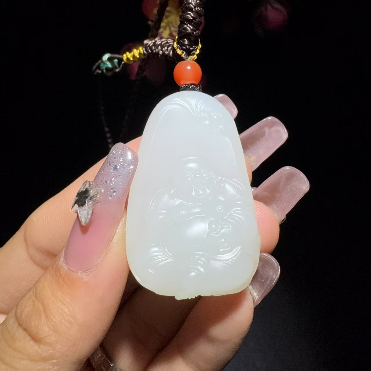 和田玉籽料佛公挂件