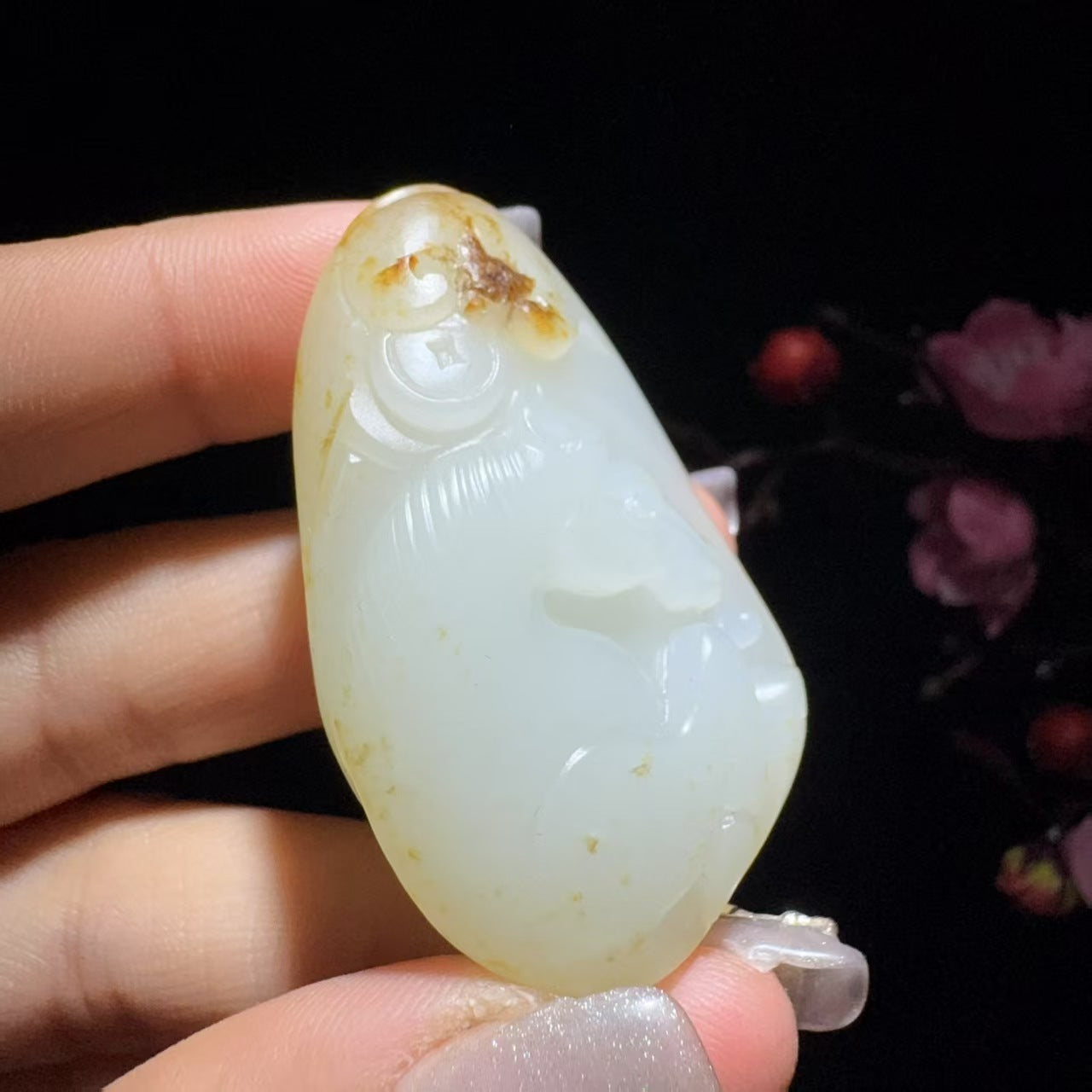 和田玉籽料马到成功挂件
