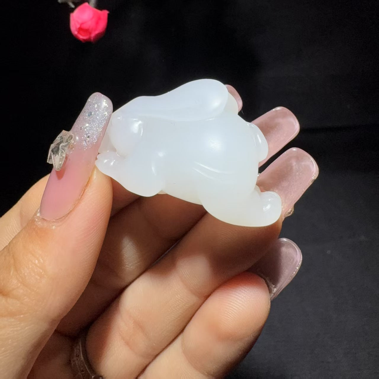 和田玉籽料兔子挂件