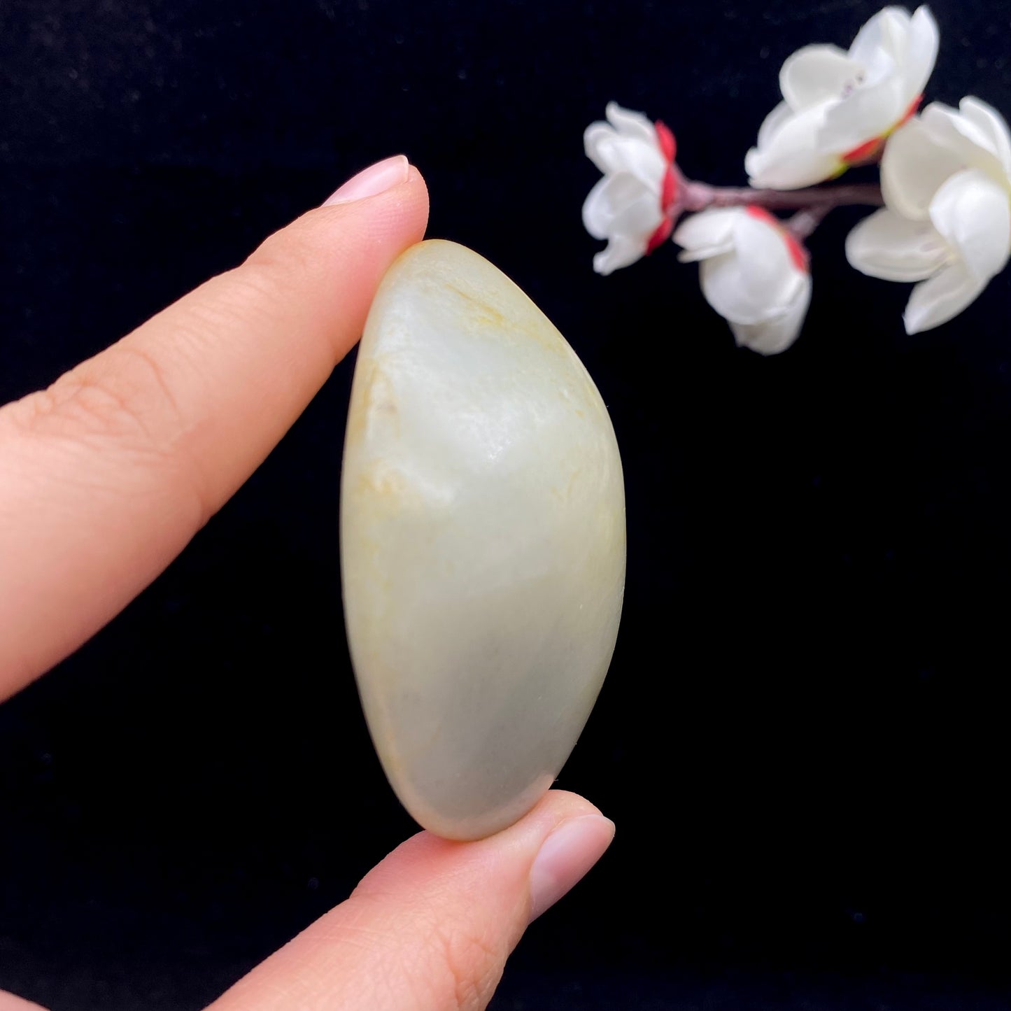 和田玉-聚黄皮青花底籽料手把件