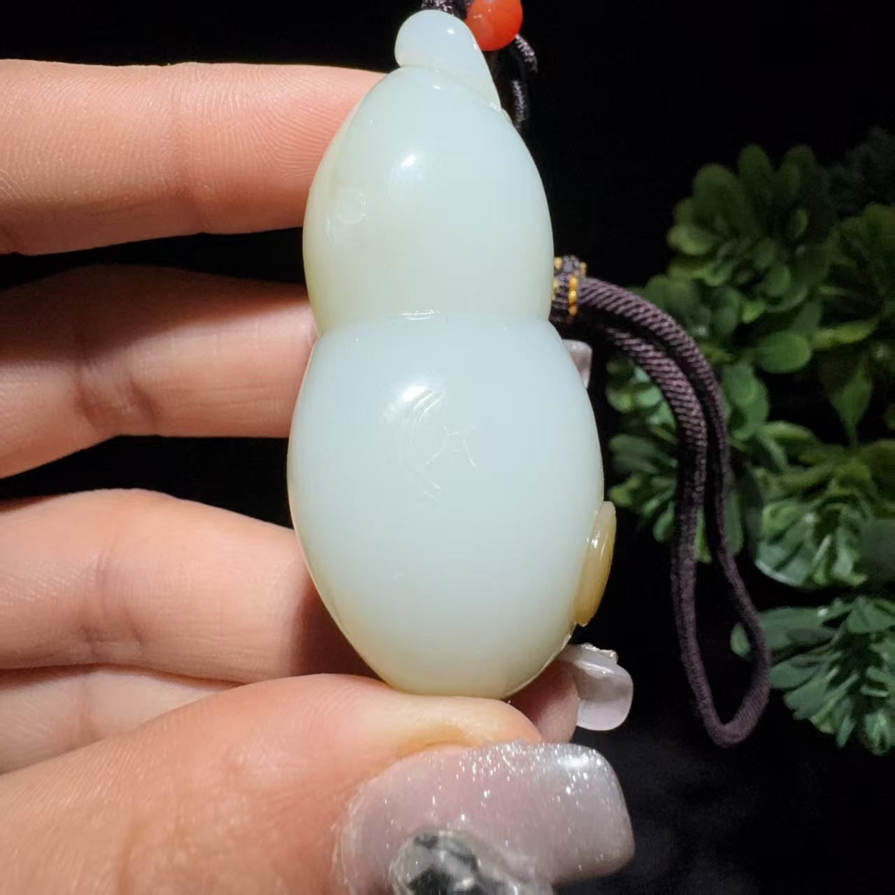 和田玉糖白小手把件葫芦
