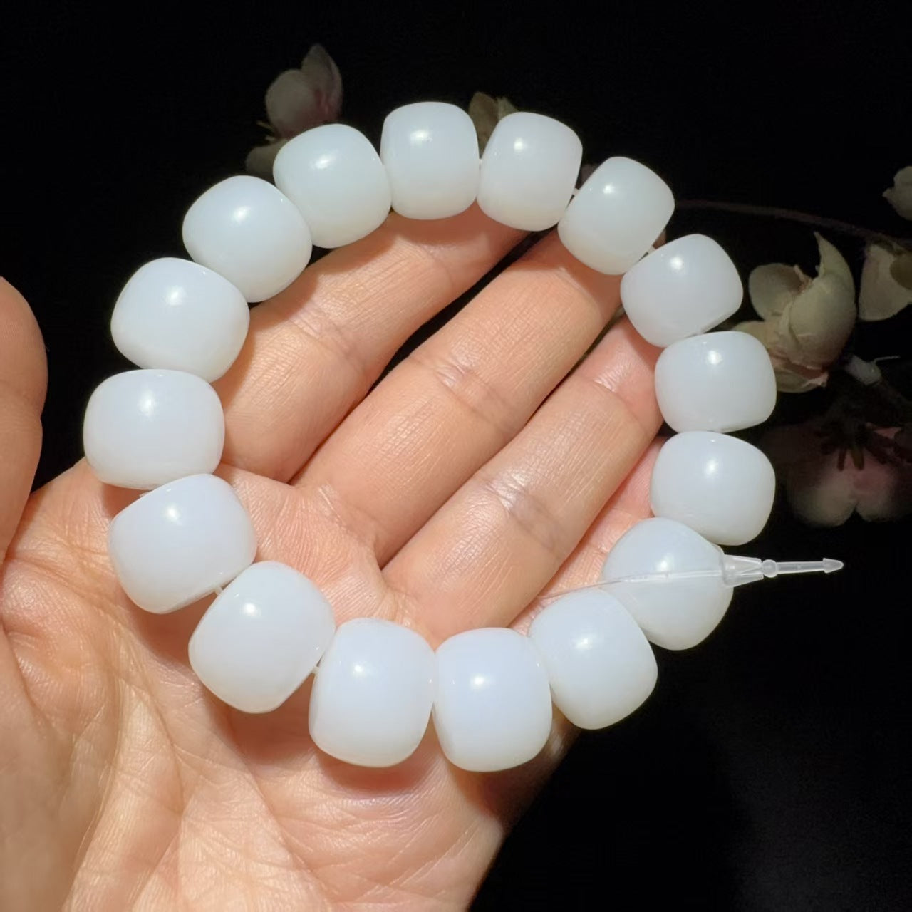 和田玉白玉老型珠手串