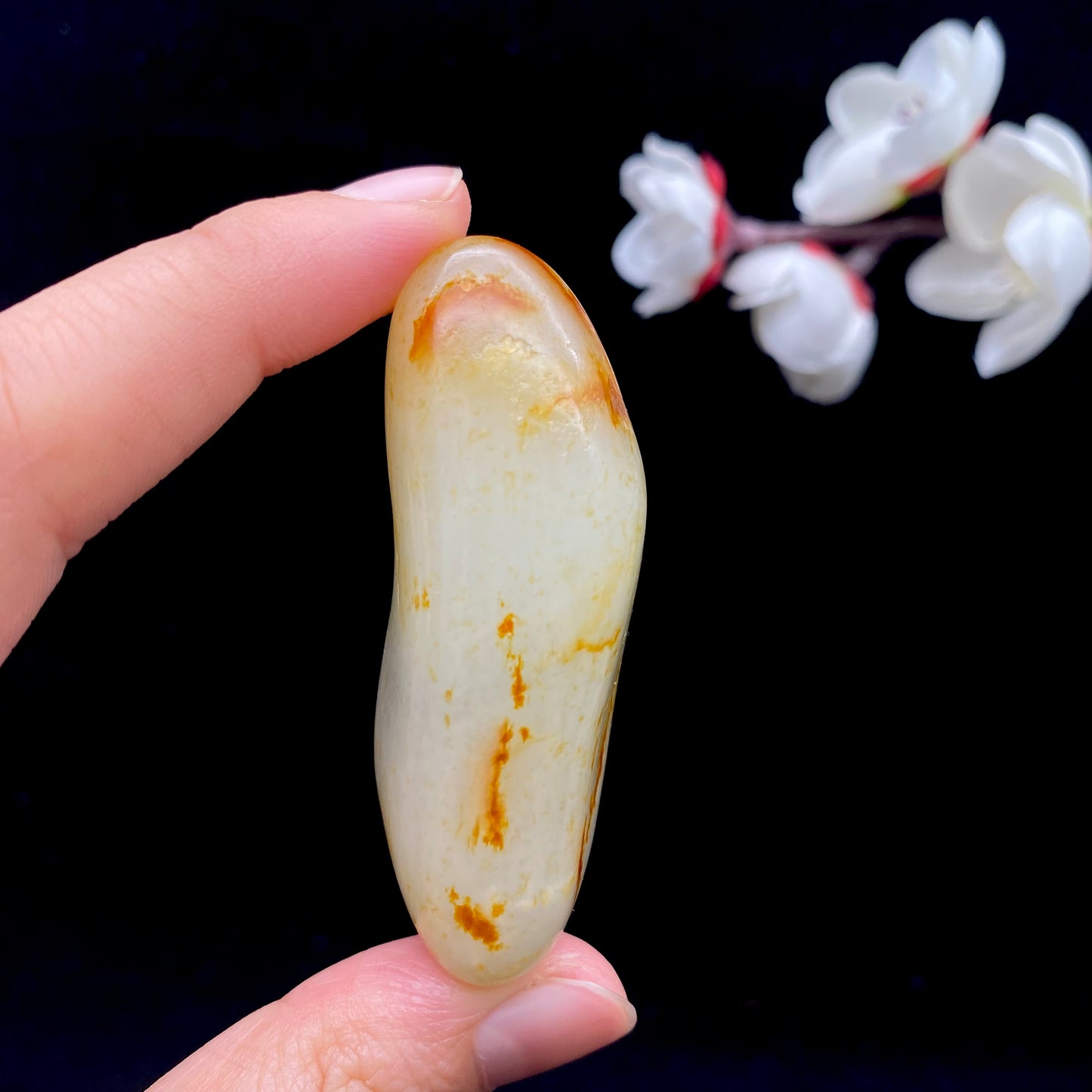 和田玉-洒金皮青花底籽料原石