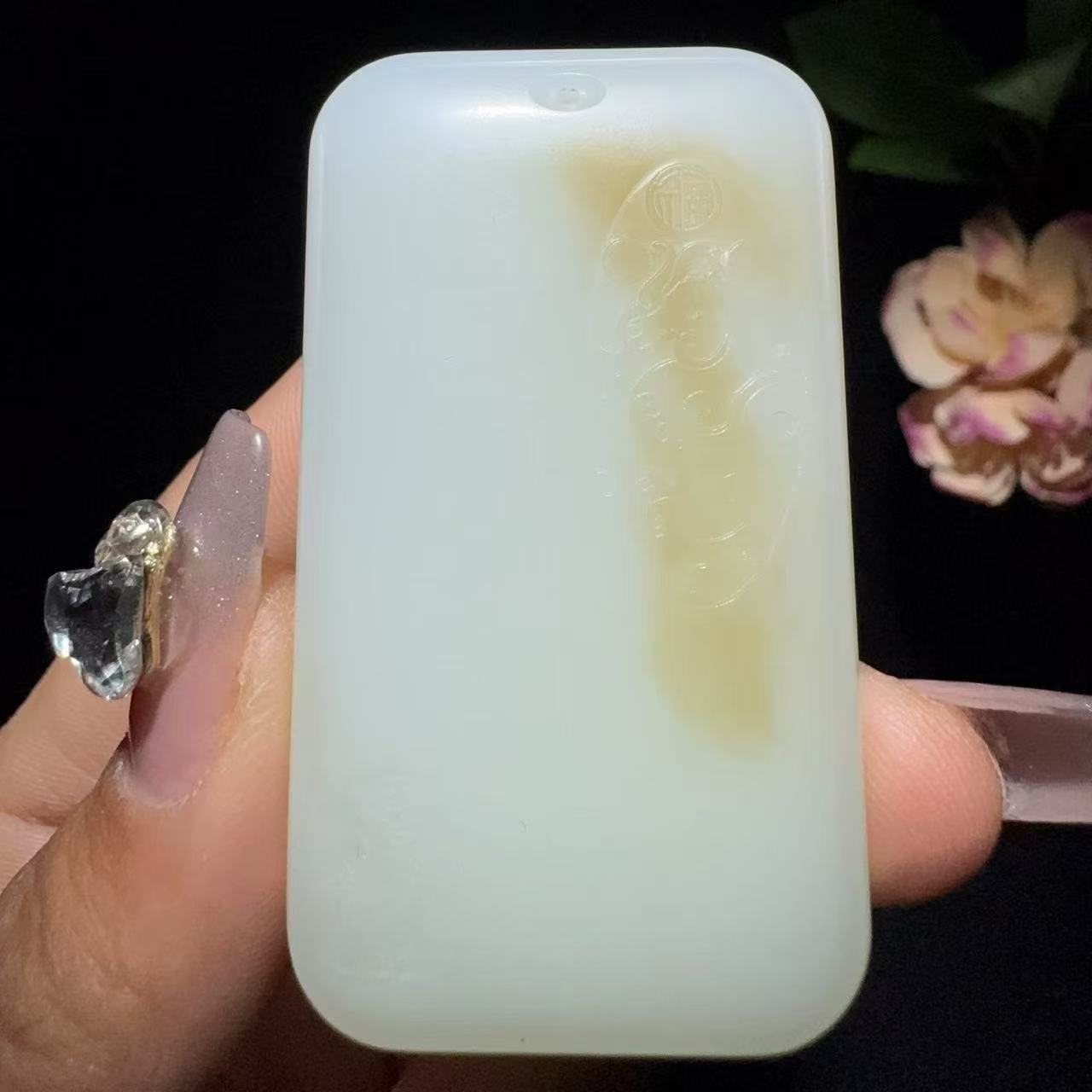 和田玉糖白玉普贤菩萨