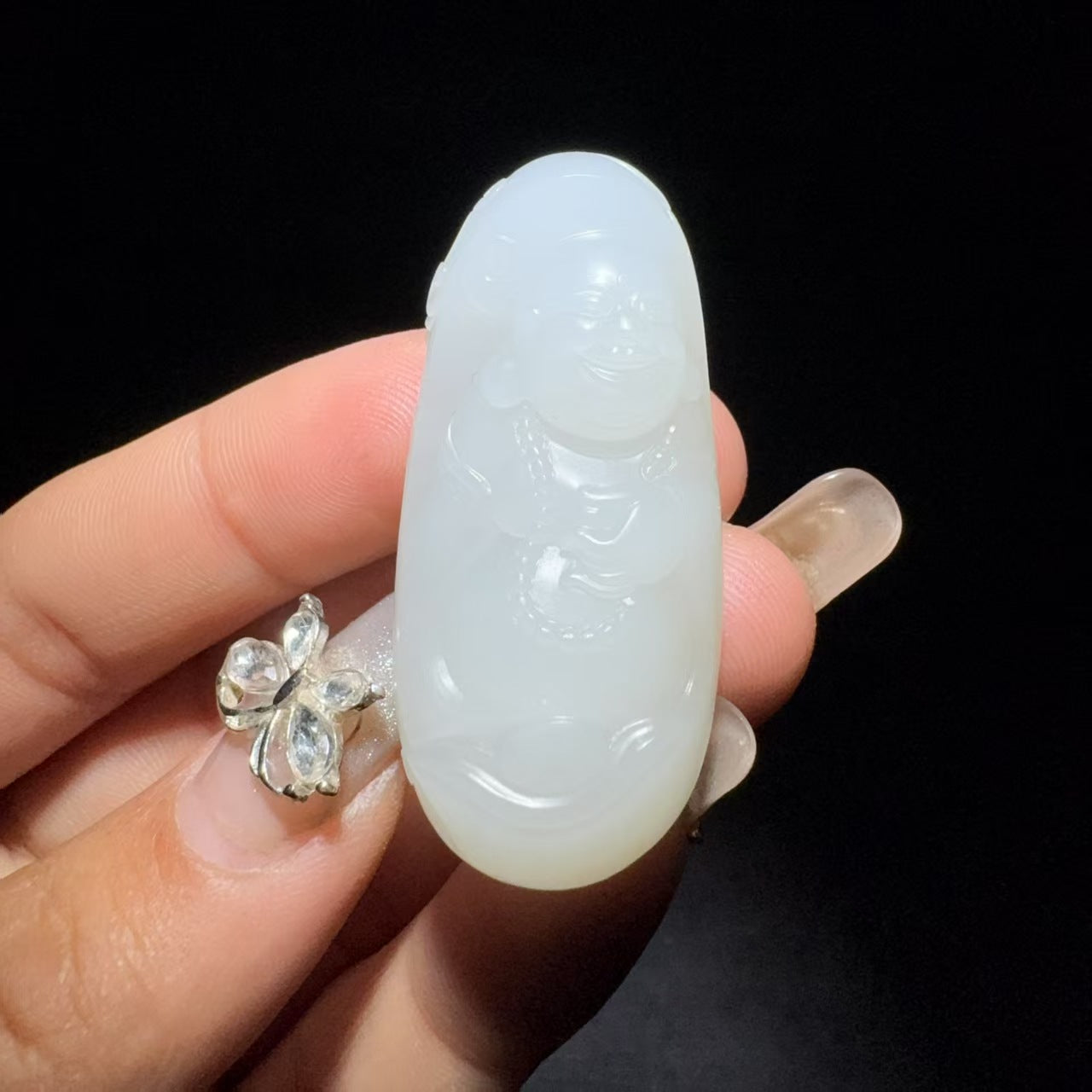 和田玉籽料挂件佛