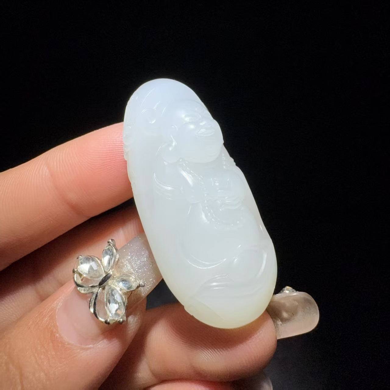 和田玉籽料挂件佛