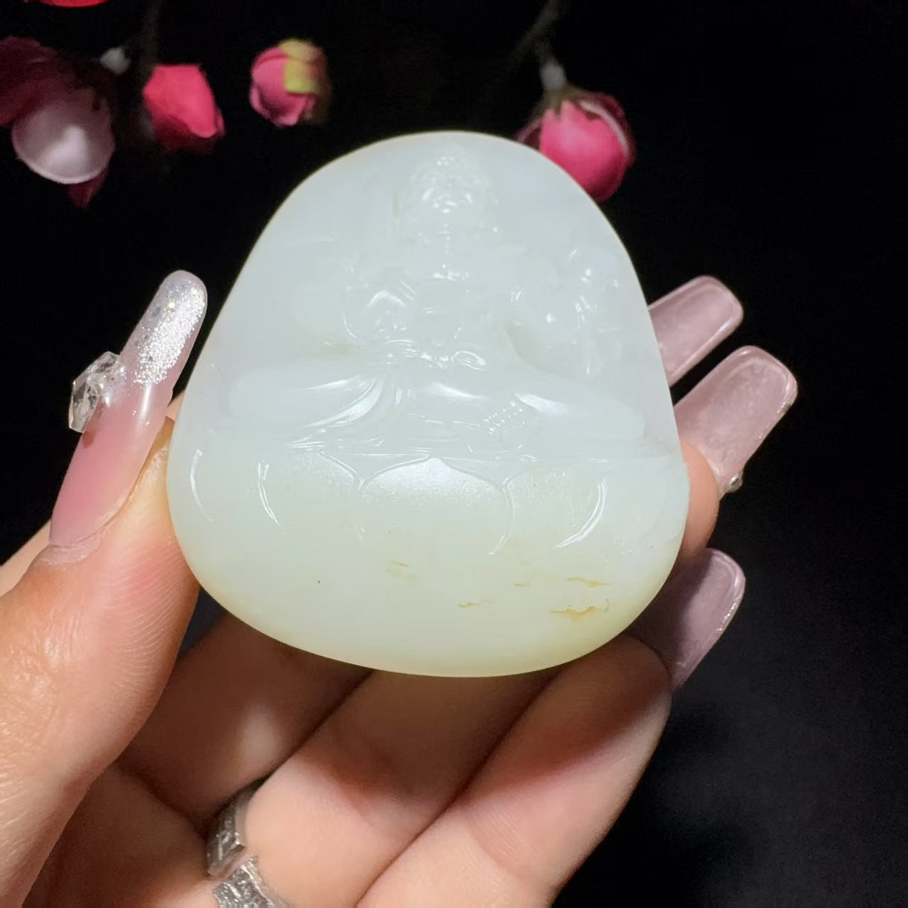 和田玉籽料不动明王挂件
