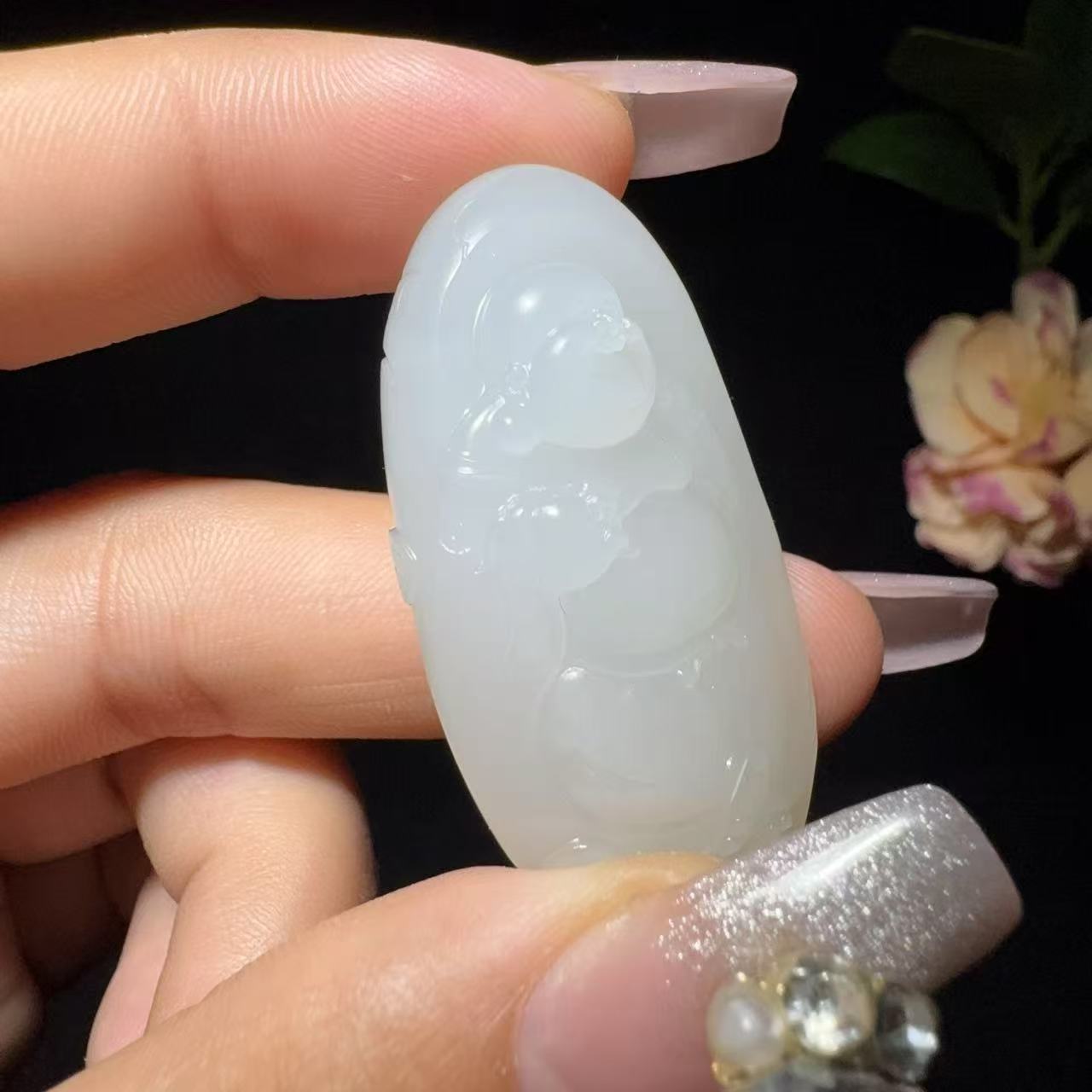 和田玉籽料挂件佛