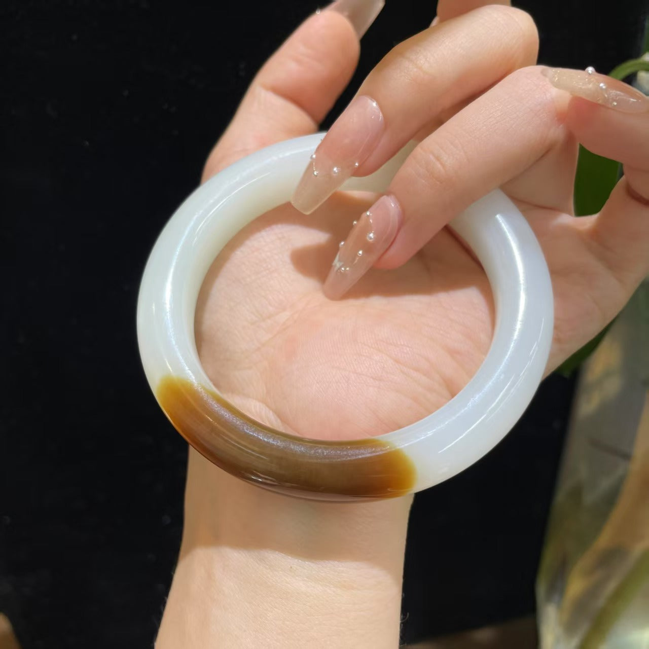 和田玉糖白玉手镯一套