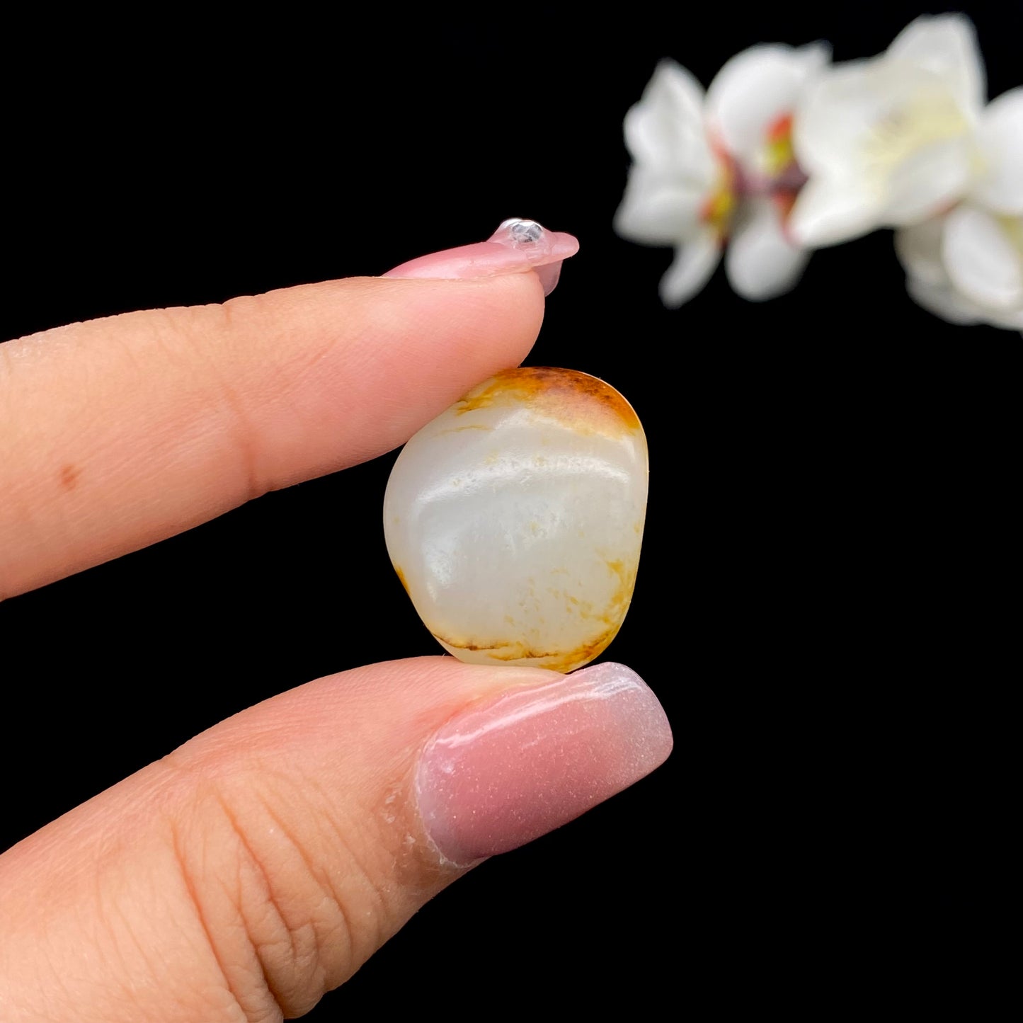 和田玉-聚黄皮青花底籽料吊坠籽