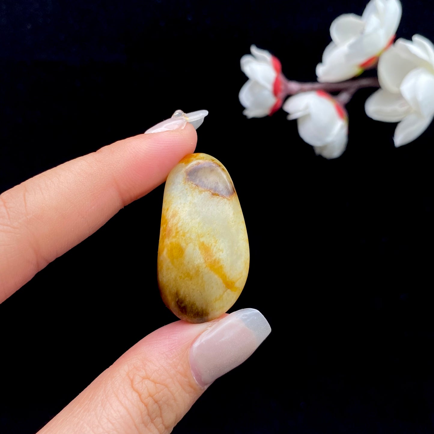 和田玉-聚黄皮青花底籽料吊坠籽