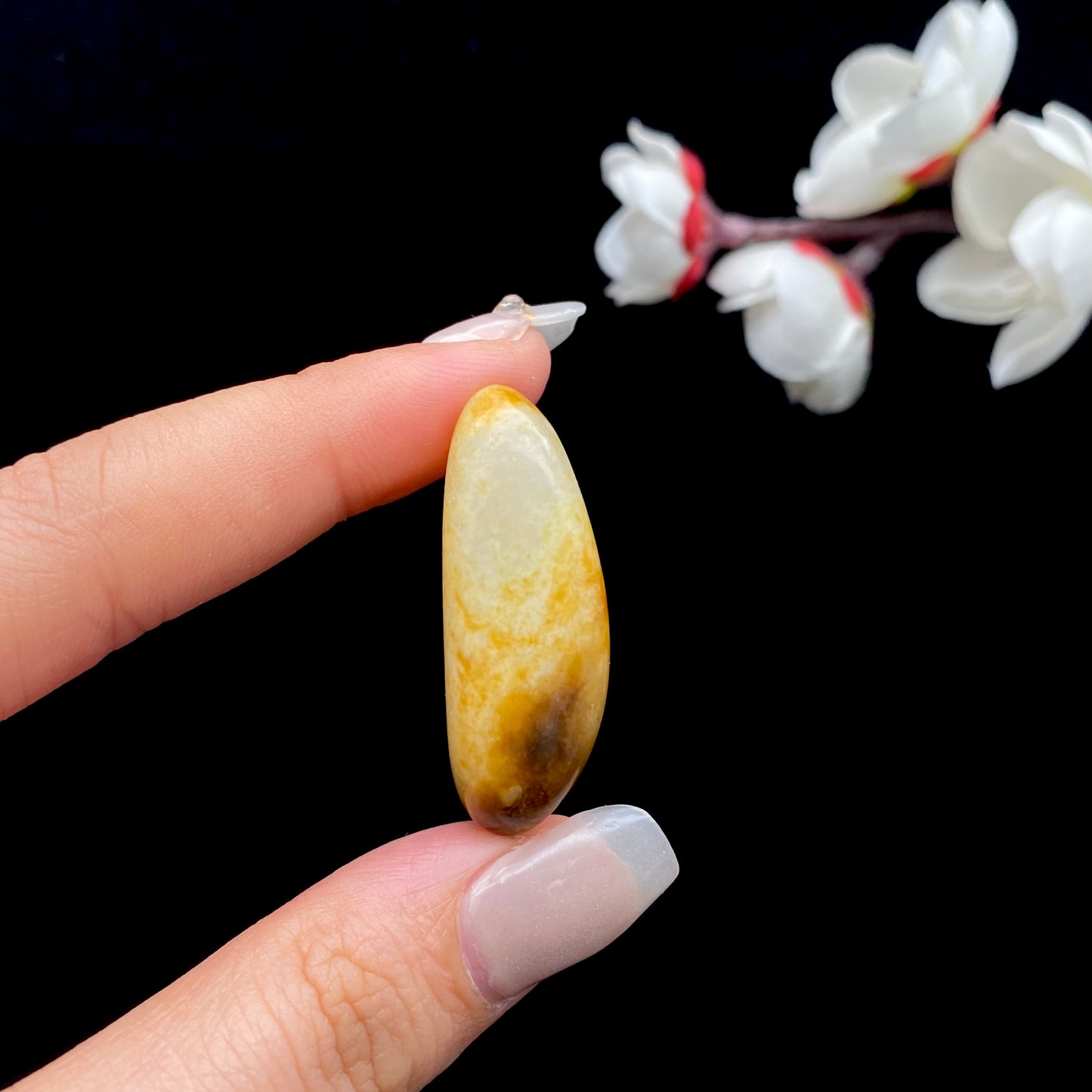 和田玉-聚黄皮青花底籽料吊坠籽