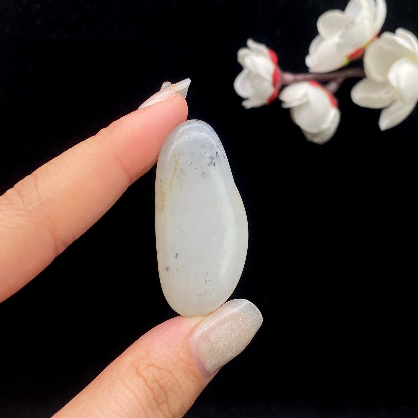和田玉-黄皮散墨青花籽料原石