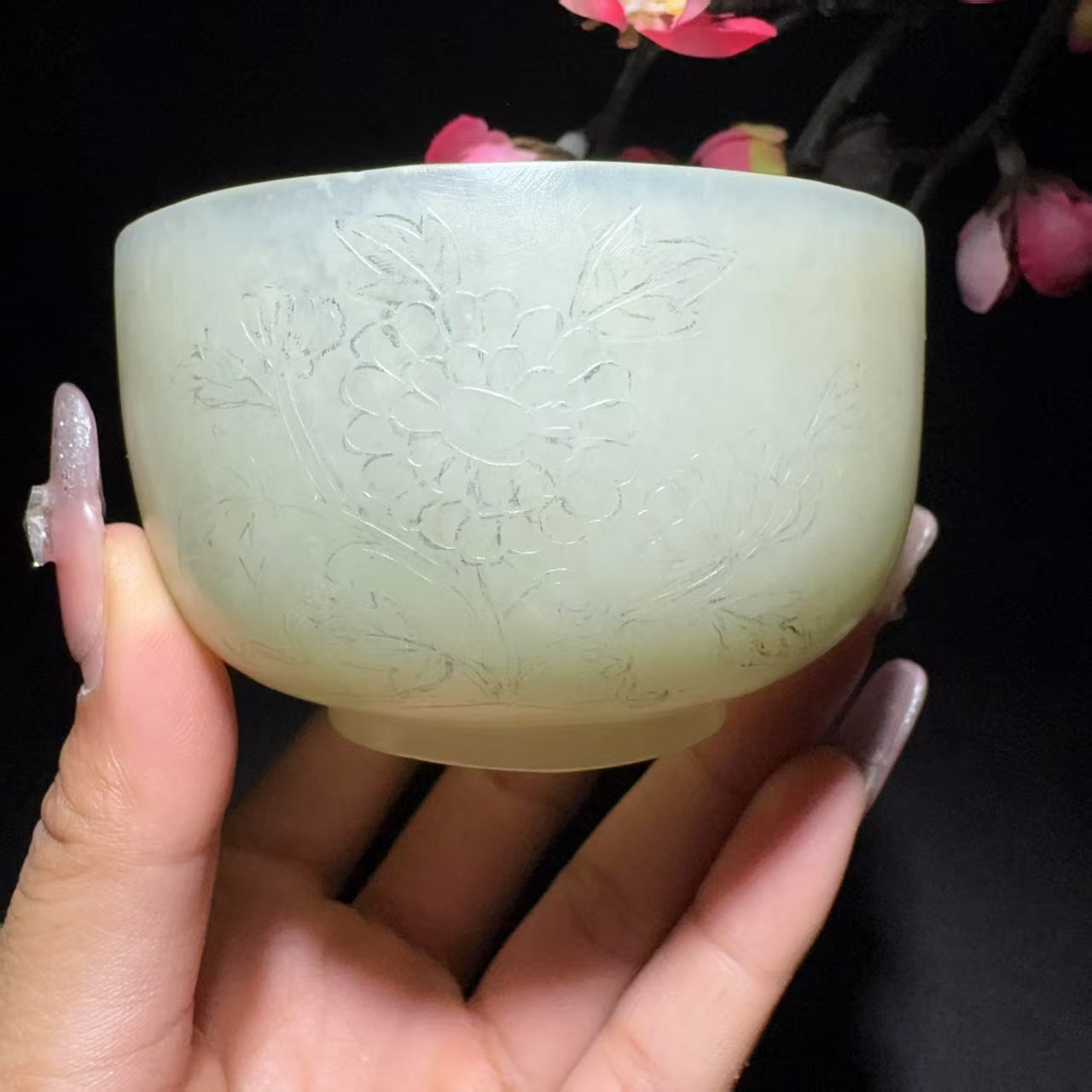 和田玉小碗摆件