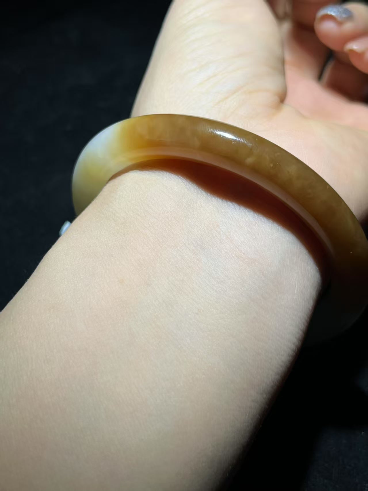 和田玉且末糖白手镯