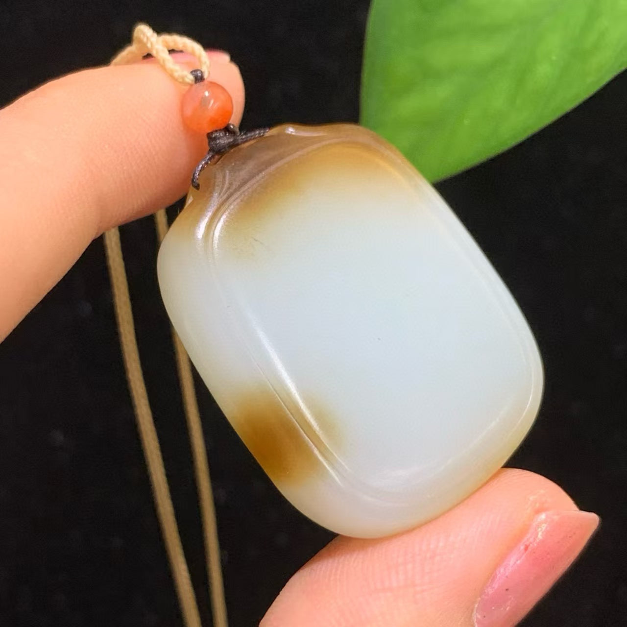 和田玉白玉平安无事牌挂件