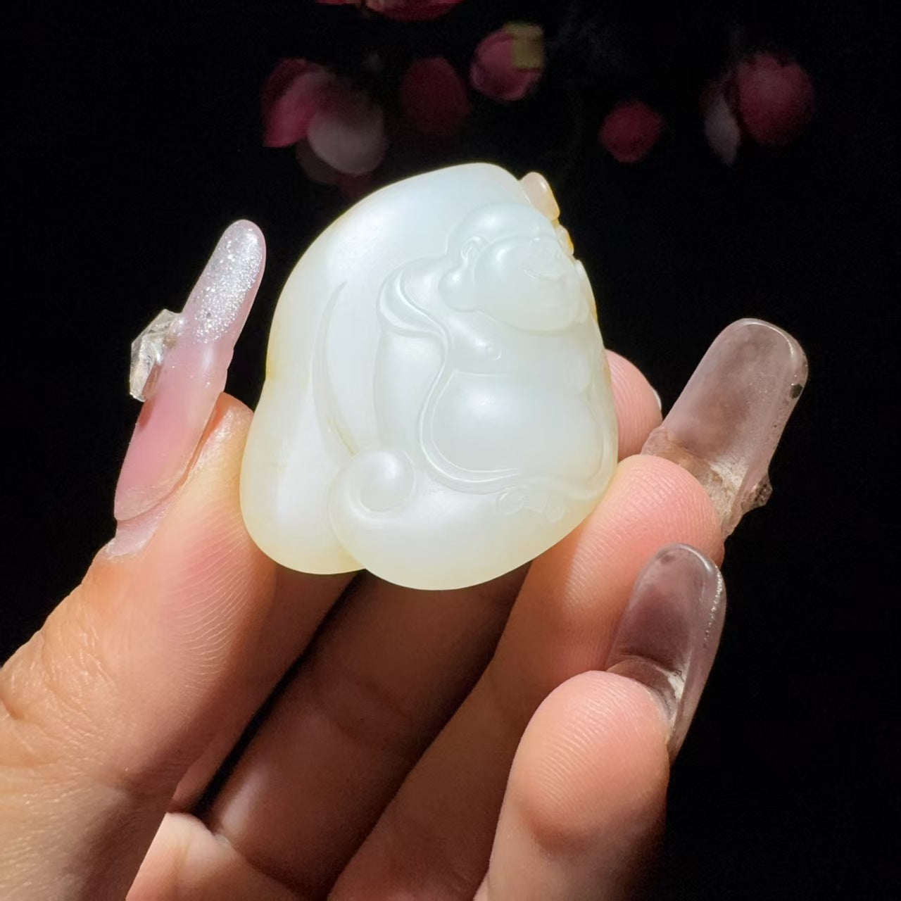 和田玉籽料挂件佛公挂件