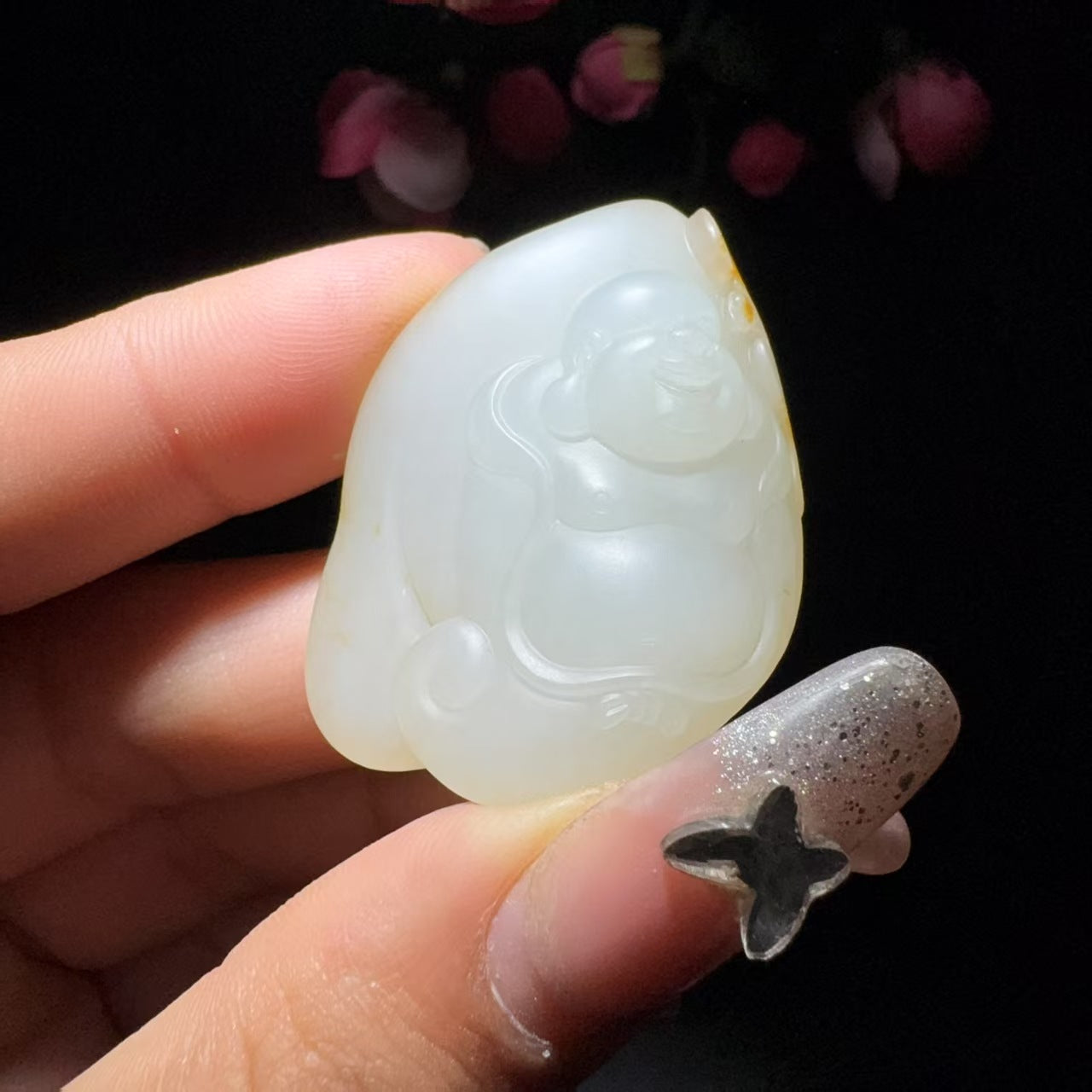 和田玉籽料挂件佛公挂件