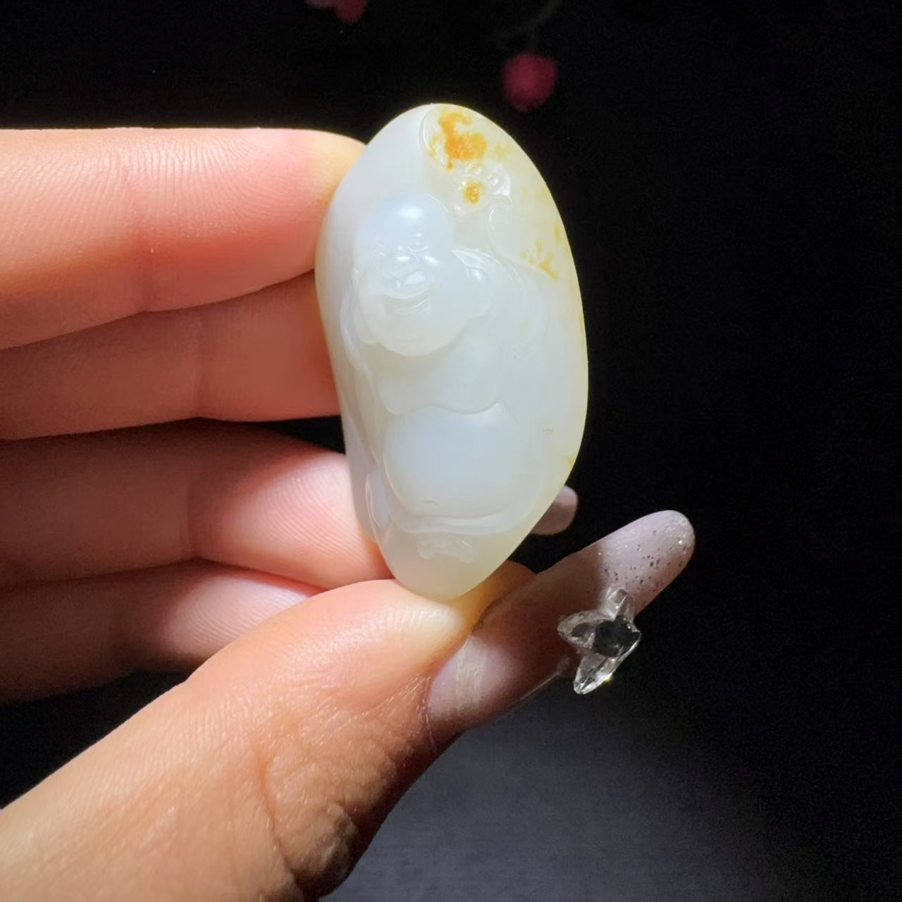 和田玉籽料挂件佛公挂件