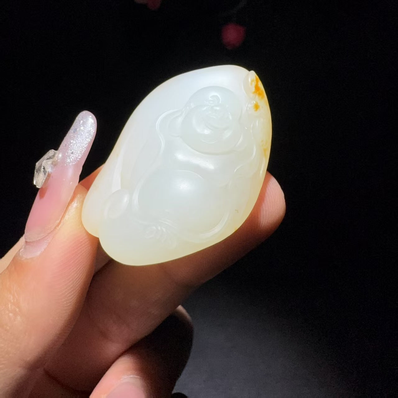 和田玉籽料挂件佛公挂件