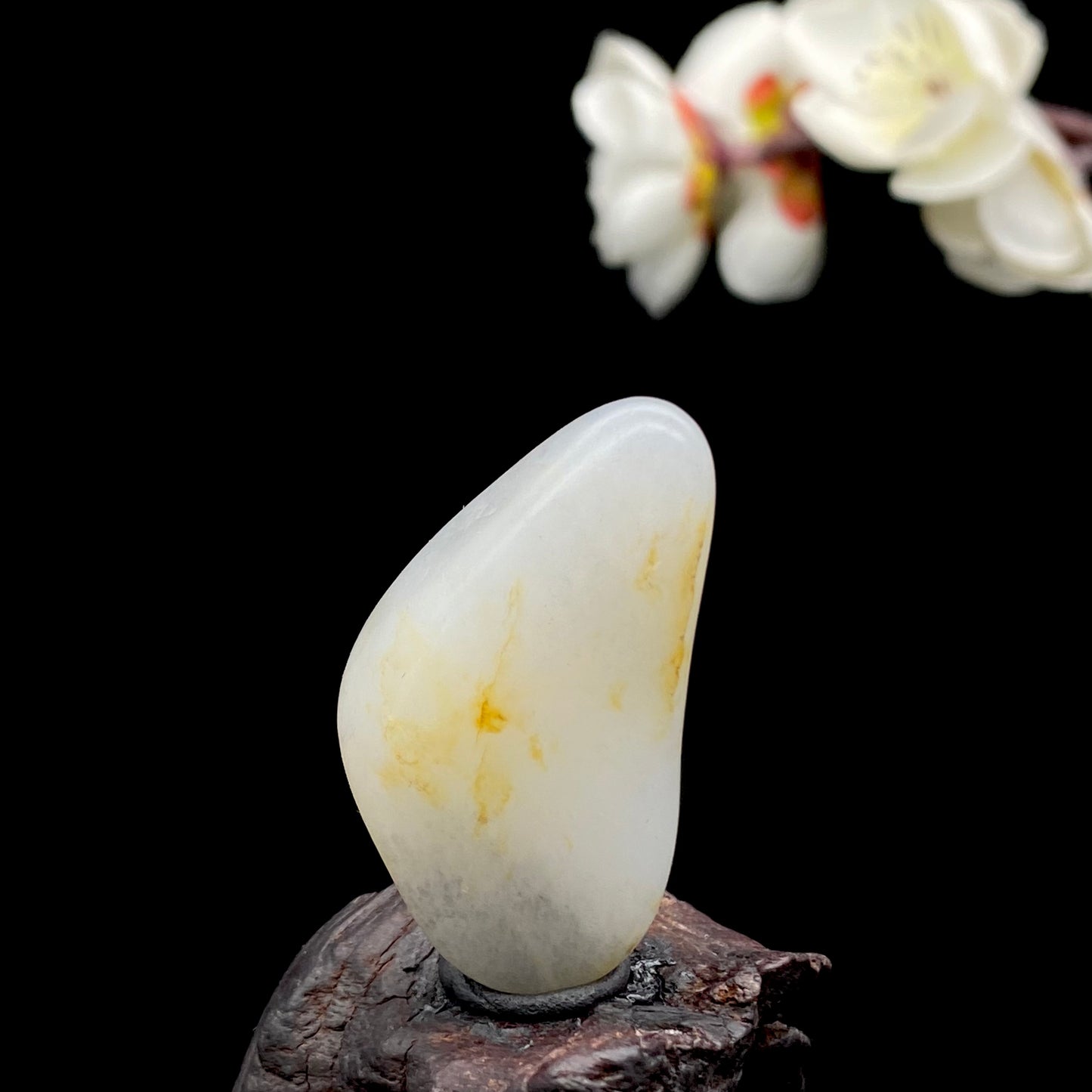 和田玉-青花带黄皮籽料吊坠籽