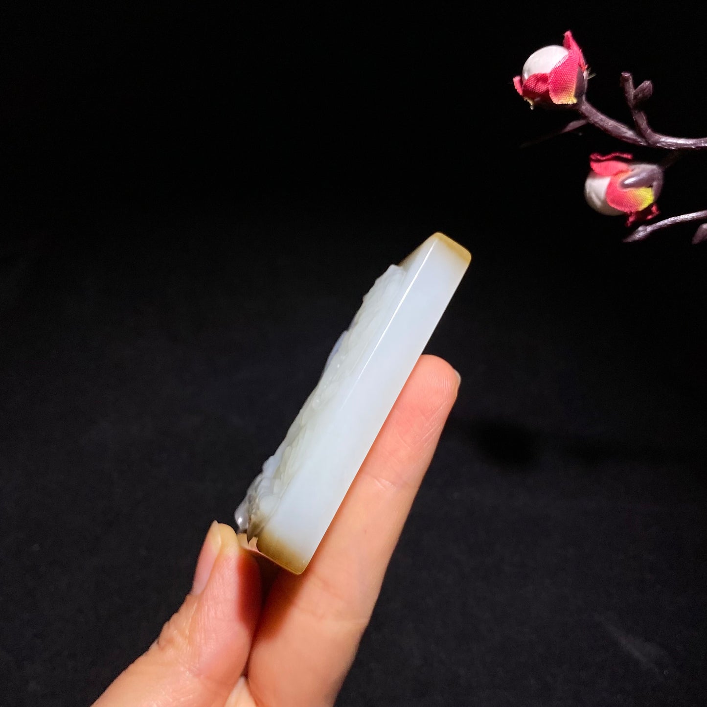 和田山料糖白玉上山虎挂件