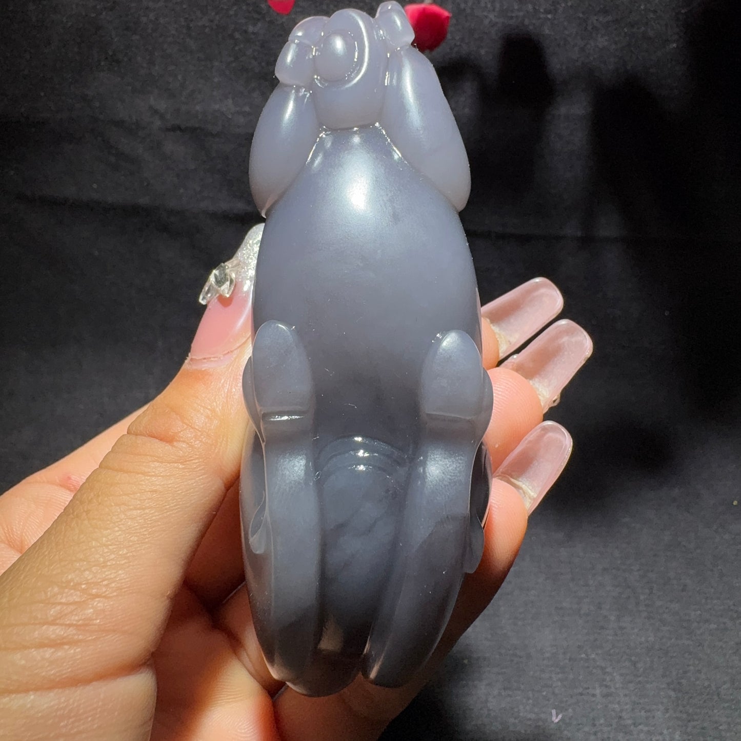 和田玉烟紫马上封侯手把件