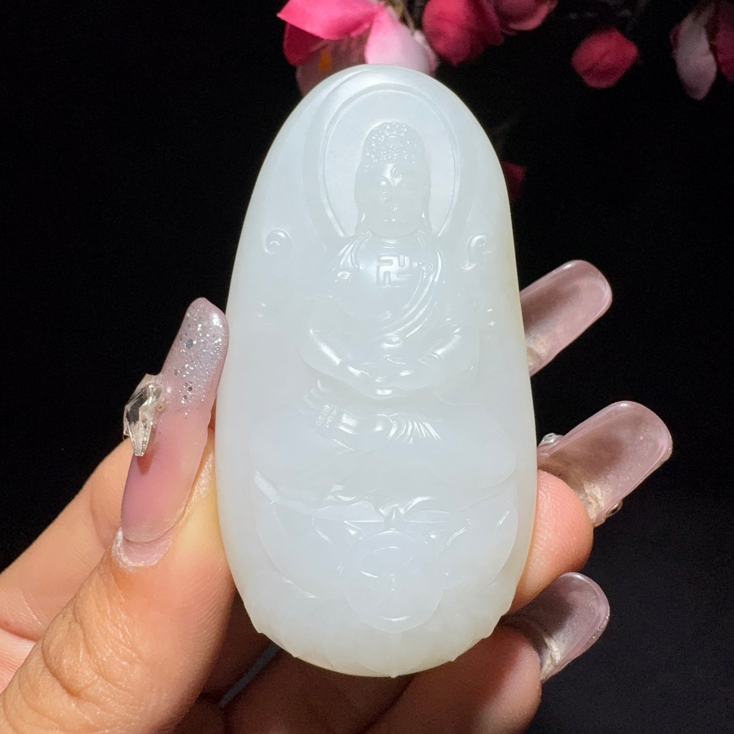 和田玉籽料大日如来挂件